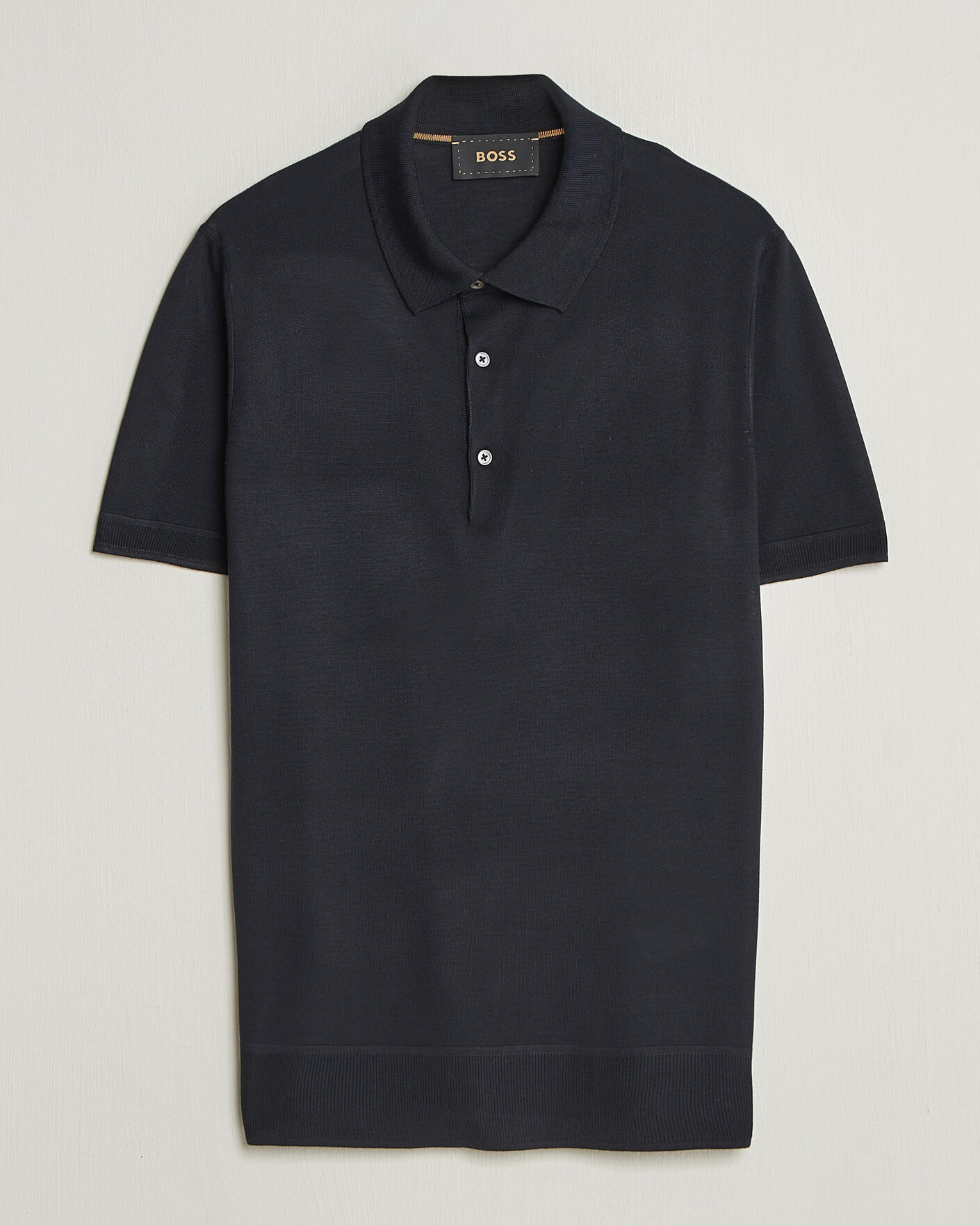 Herr | Pikéer | BOSS CAMEL | Novo Silk Knitted Polo Dark Blue