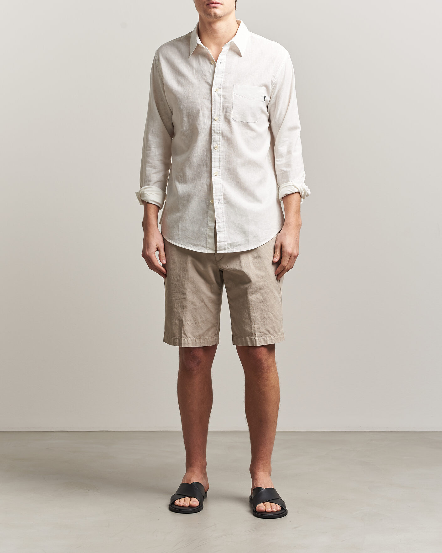 Herr | Skjortor | Dockers | Slim Linen/Cotton Shirt Undyed