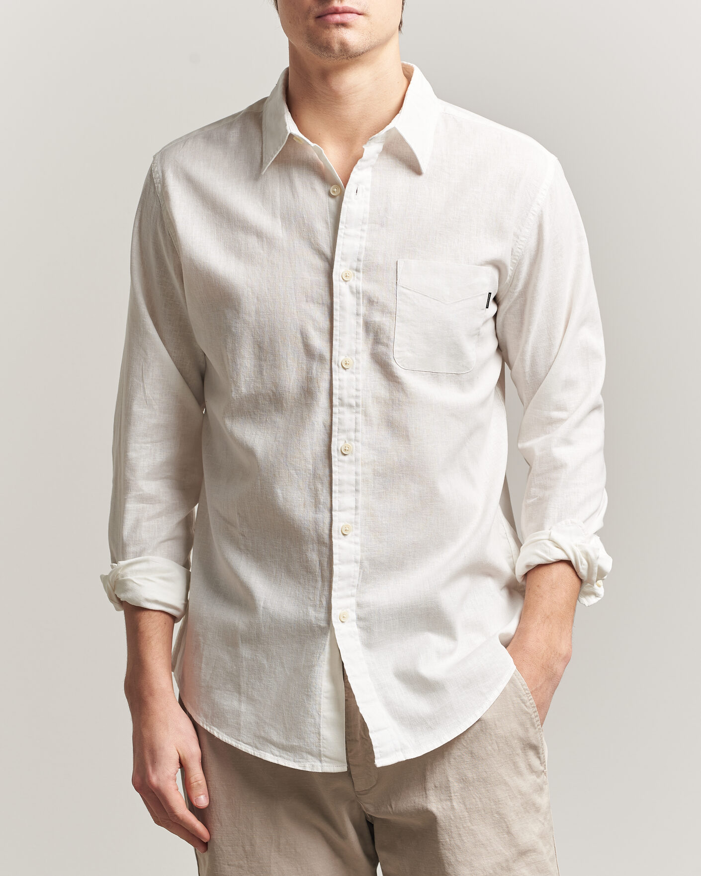 Herr | Skjortor | Dockers | Slim Linen/Cotton Shirt Undyed