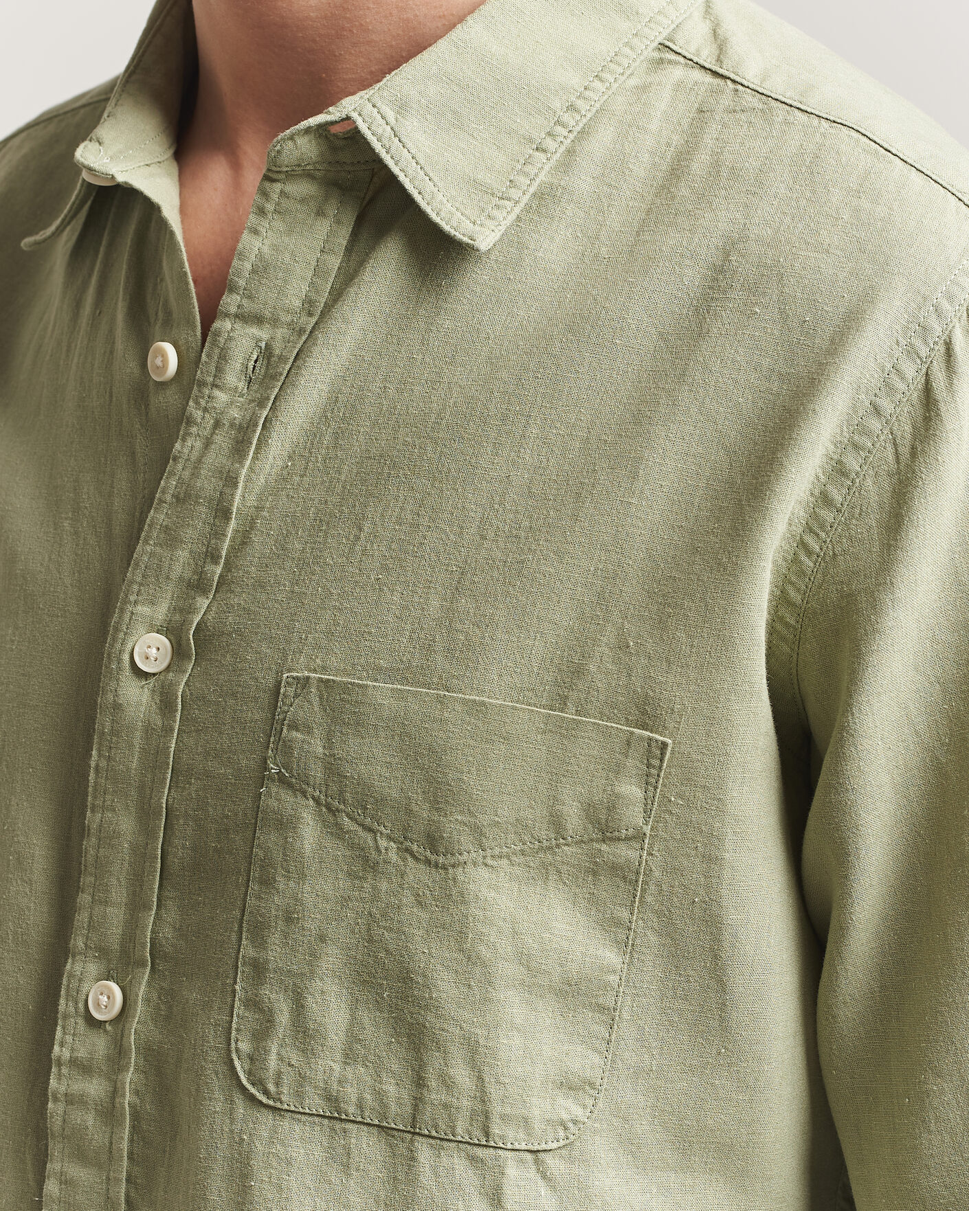 Herr | Skjortor | Dockers | Slim Linen/Cotton Shirt Tea