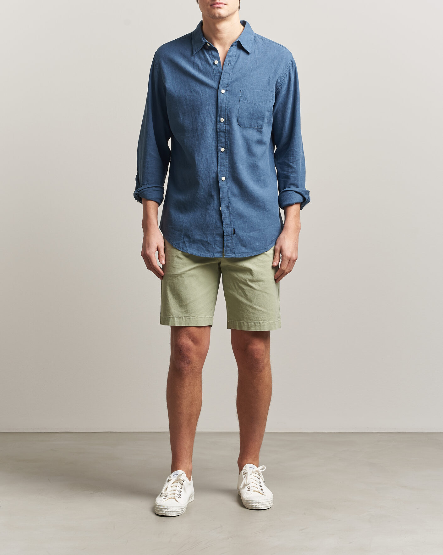 Herr | Skjortor | Dockers | Slim Linen/Cotton Shirt Bering Sea
