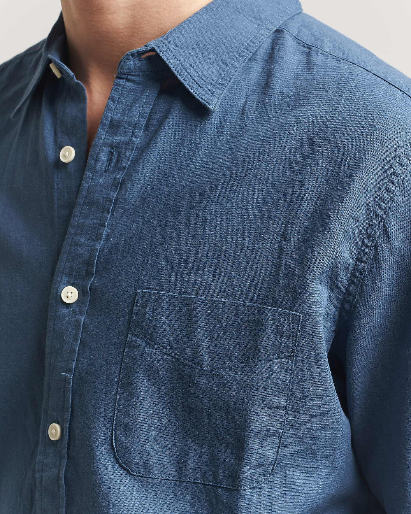 Herr | Skjortor | Dockers | Slim Linen/Cotton Shirt Bering Sea