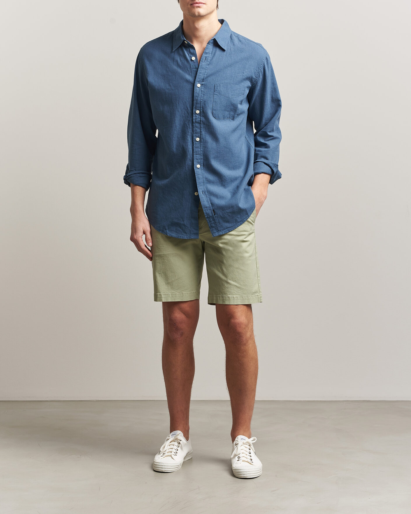 Herr | Shorts | Dockers | Slim Cotton/Linen Shorts Tea