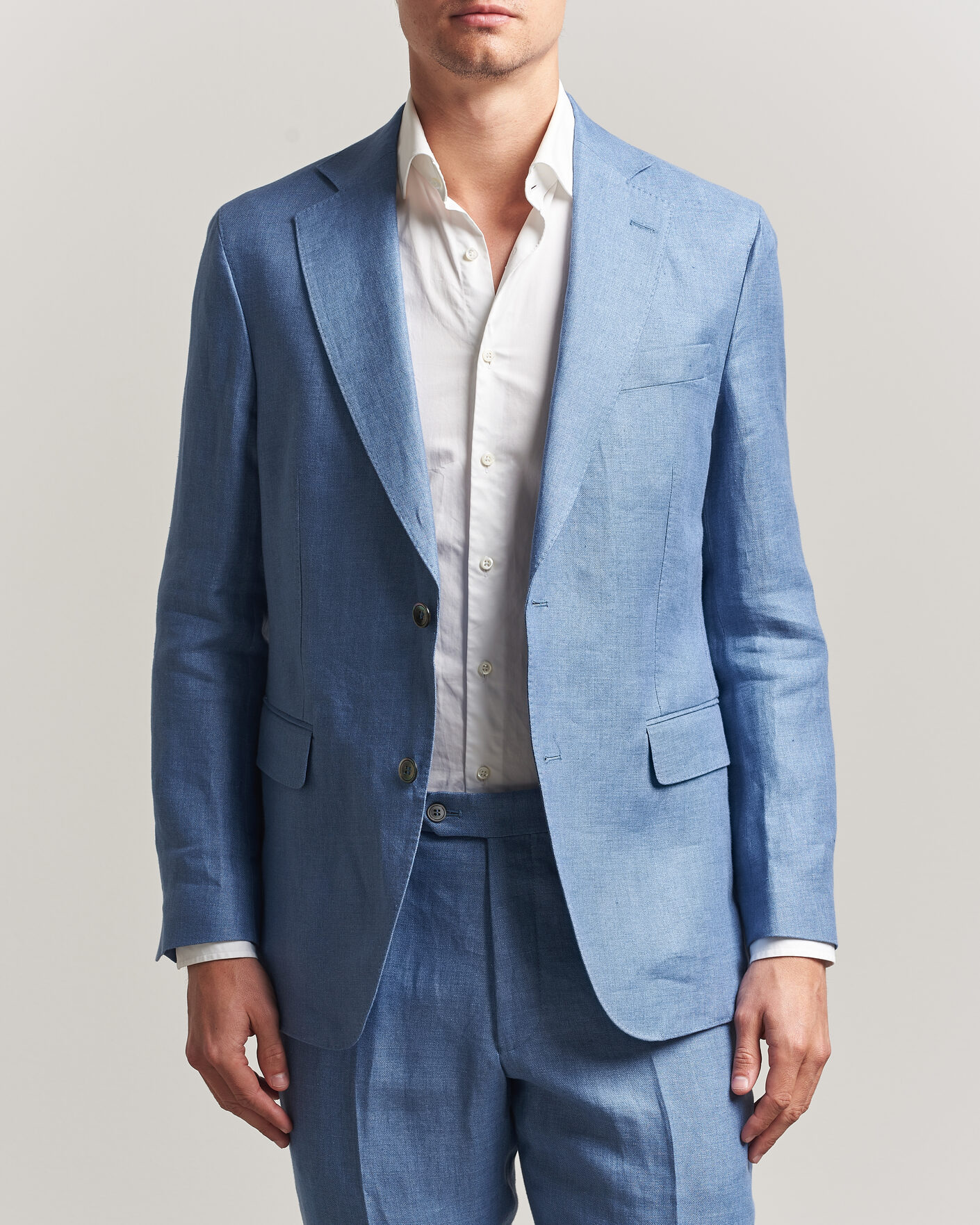 Herr | Kavajer | Oscar Jacobson | Ferry Soft Linen Blazer Light Blue