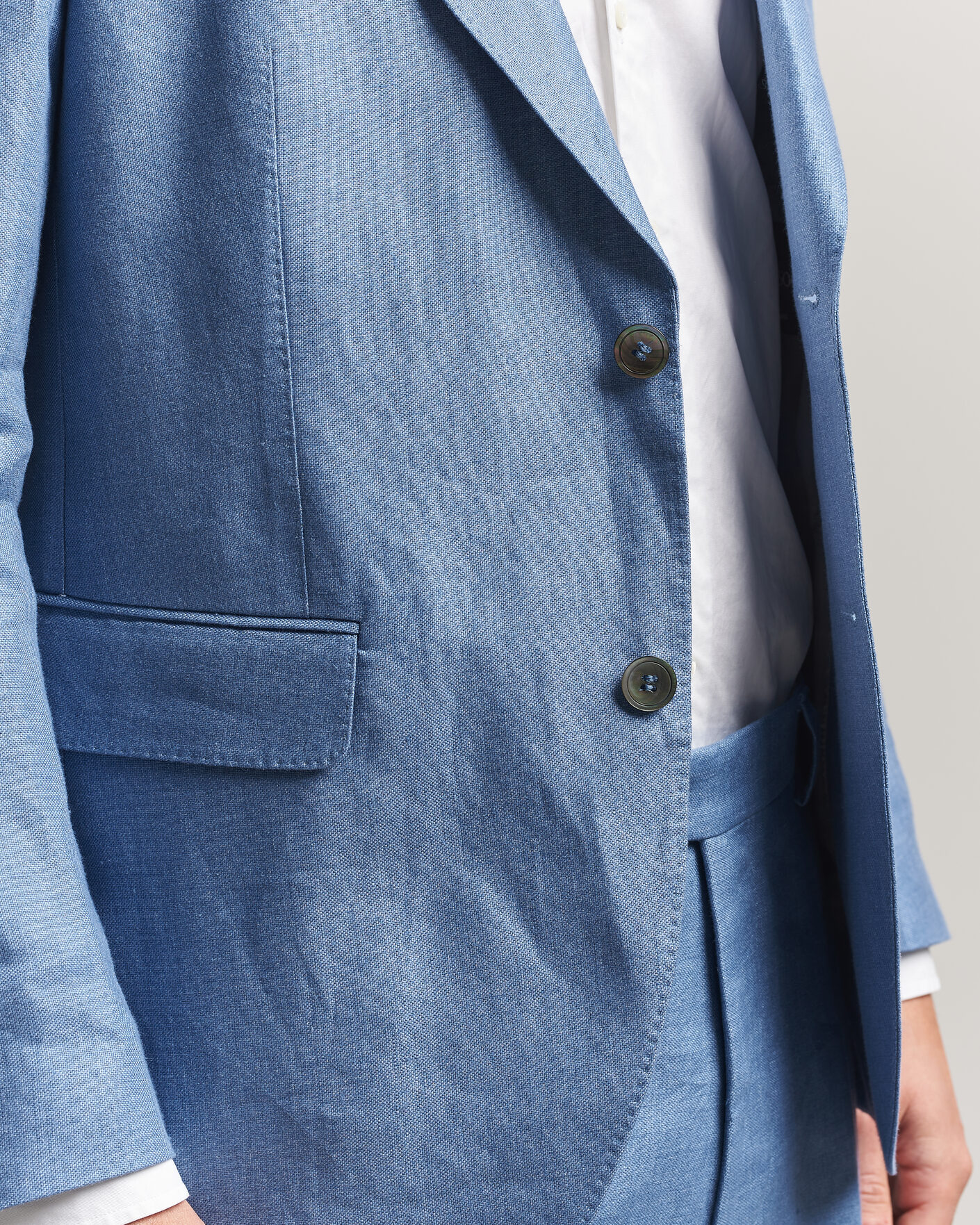 Herr | Kavajer | Oscar Jacobson | Ferry Soft Linen Blazer Light Blue