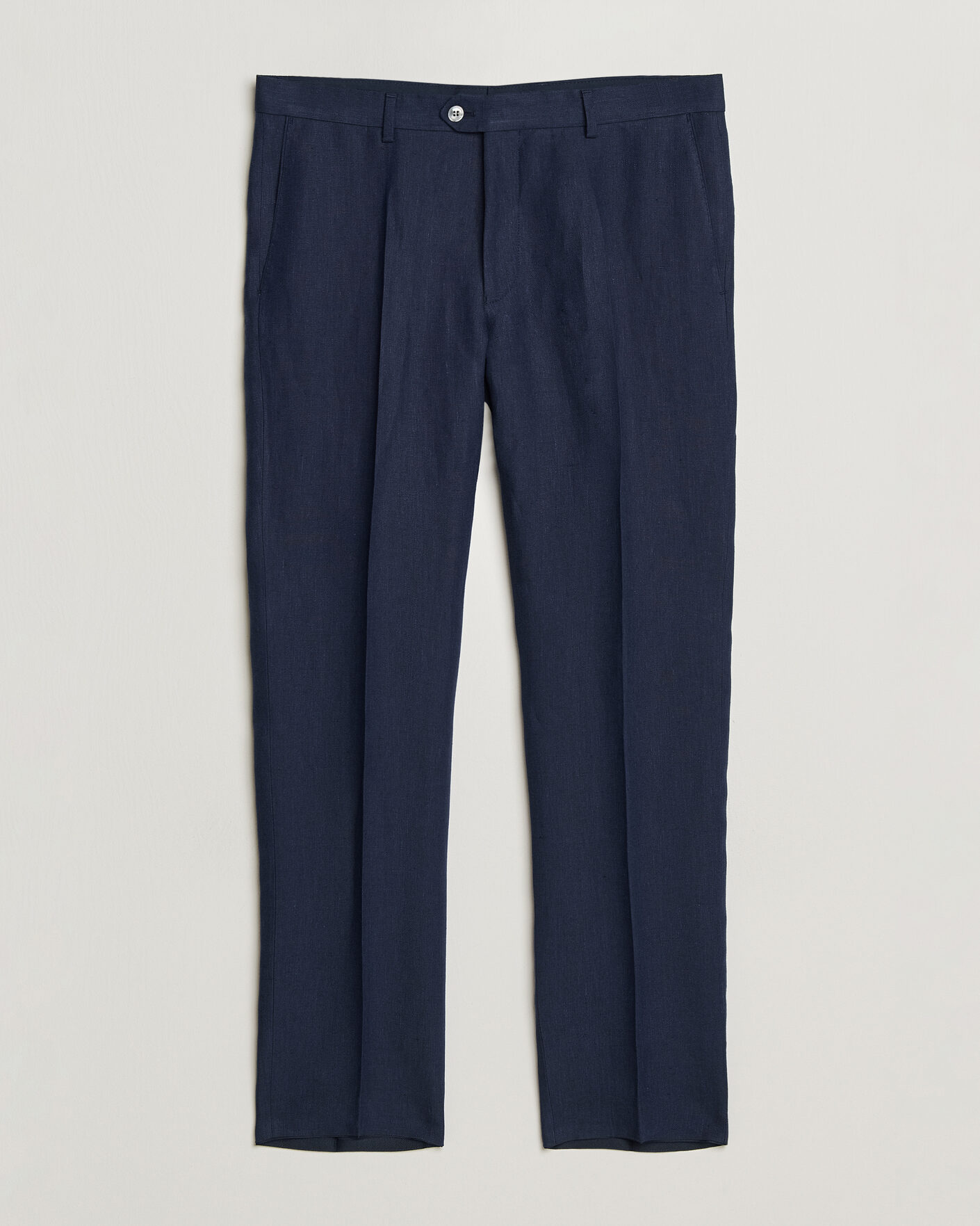 Herr | Byxor | Oscar Jacobson | Dandy Linen Trousers Navy