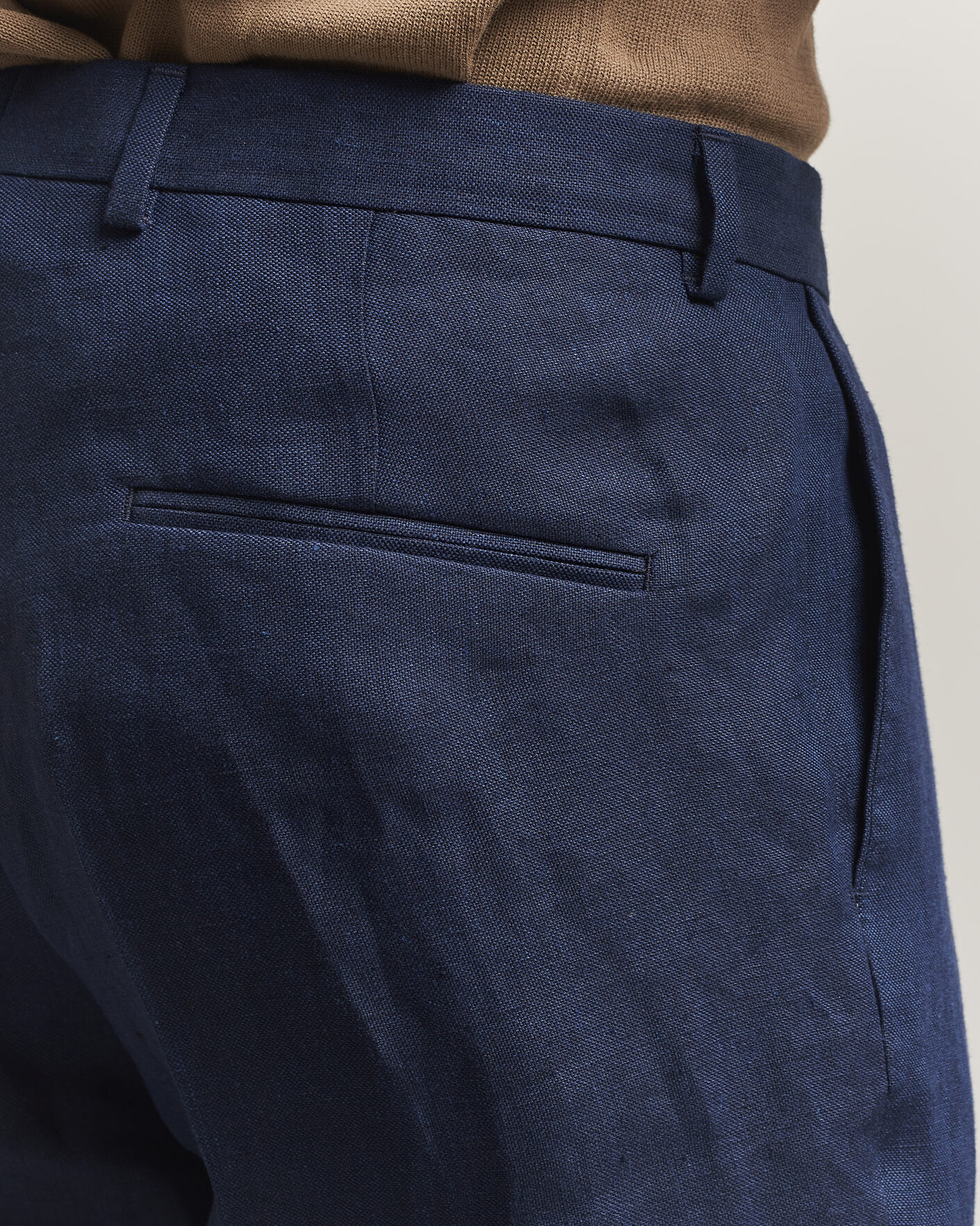Herr | Byxor | Oscar Jacobson | Dandy Linen Trousers Navy
