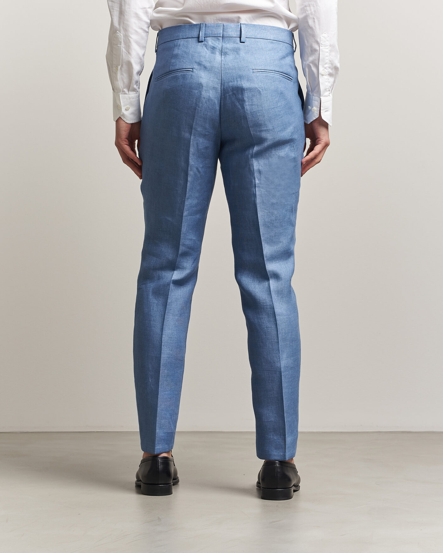 Herr | Byxor | Oscar Jacobson | Dandy Linen Trousers Light Blue