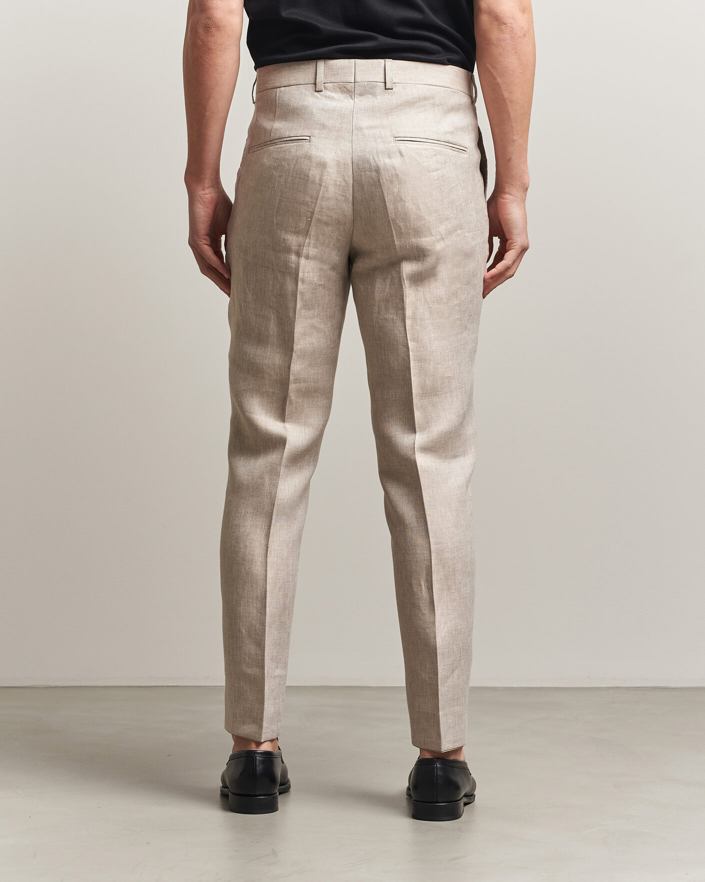 Herr | Byxor | Oscar Jacobson | Dandy Linen Trousers Beige
