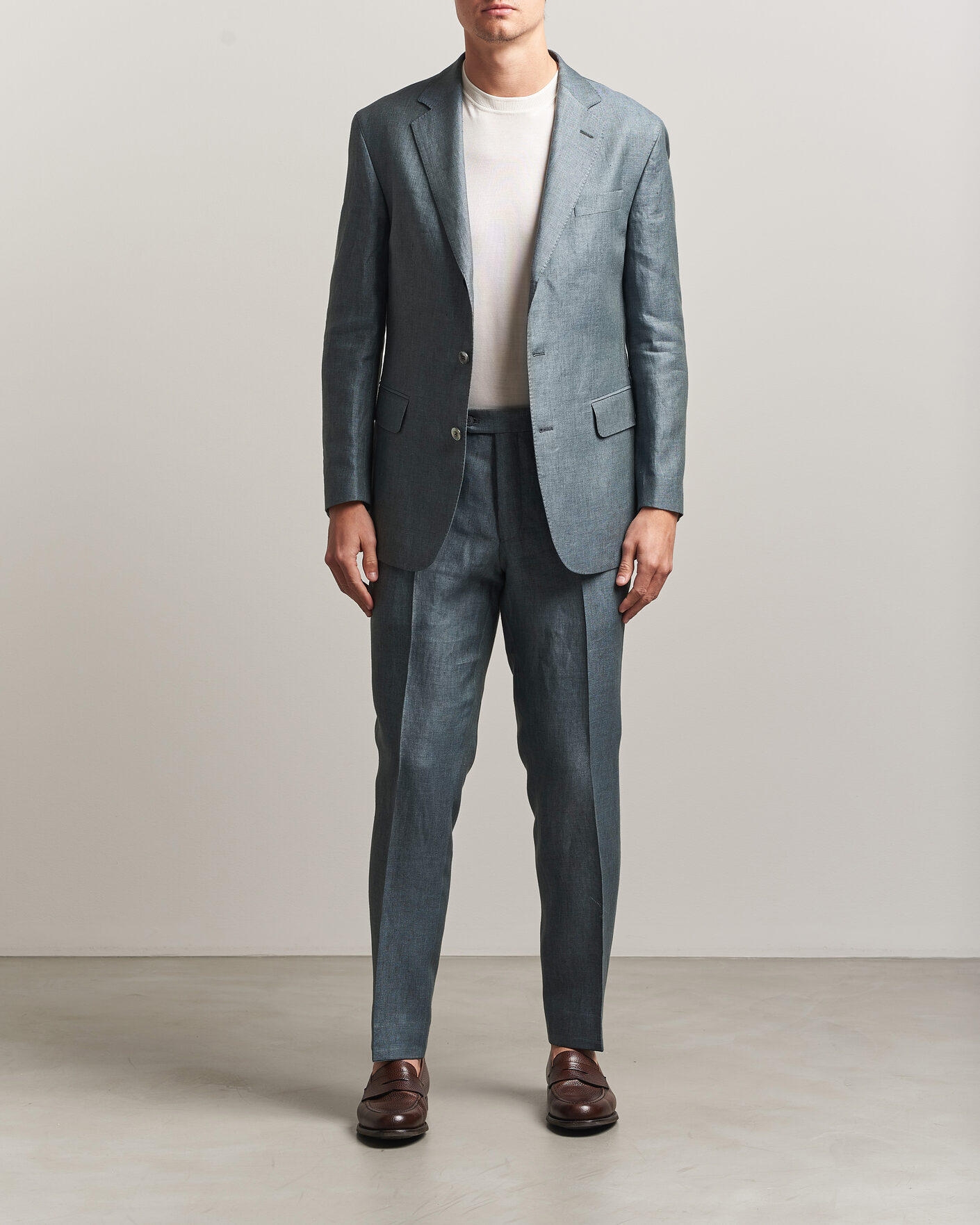 Herr | Byxor | Oscar Jacobson | Dandy Linen Trousers Green