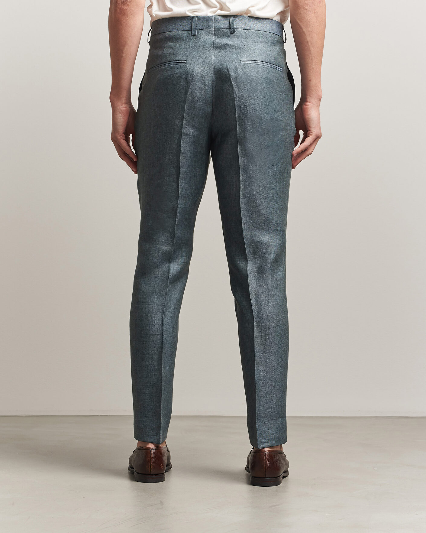 Herr | Byxor | Oscar Jacobson | Dandy Linen Trousers Green