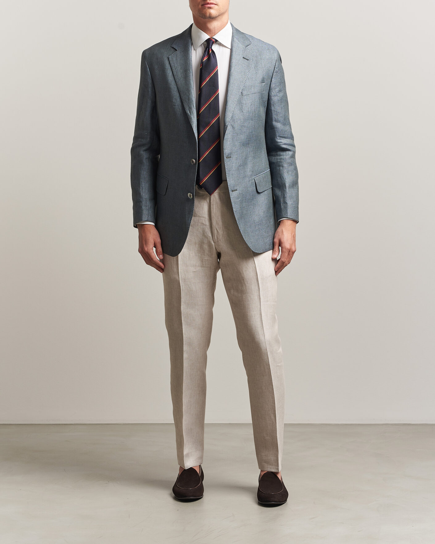 Herr | Byxor | Oscar Jacobson | Dandy Linen Trousers Off White