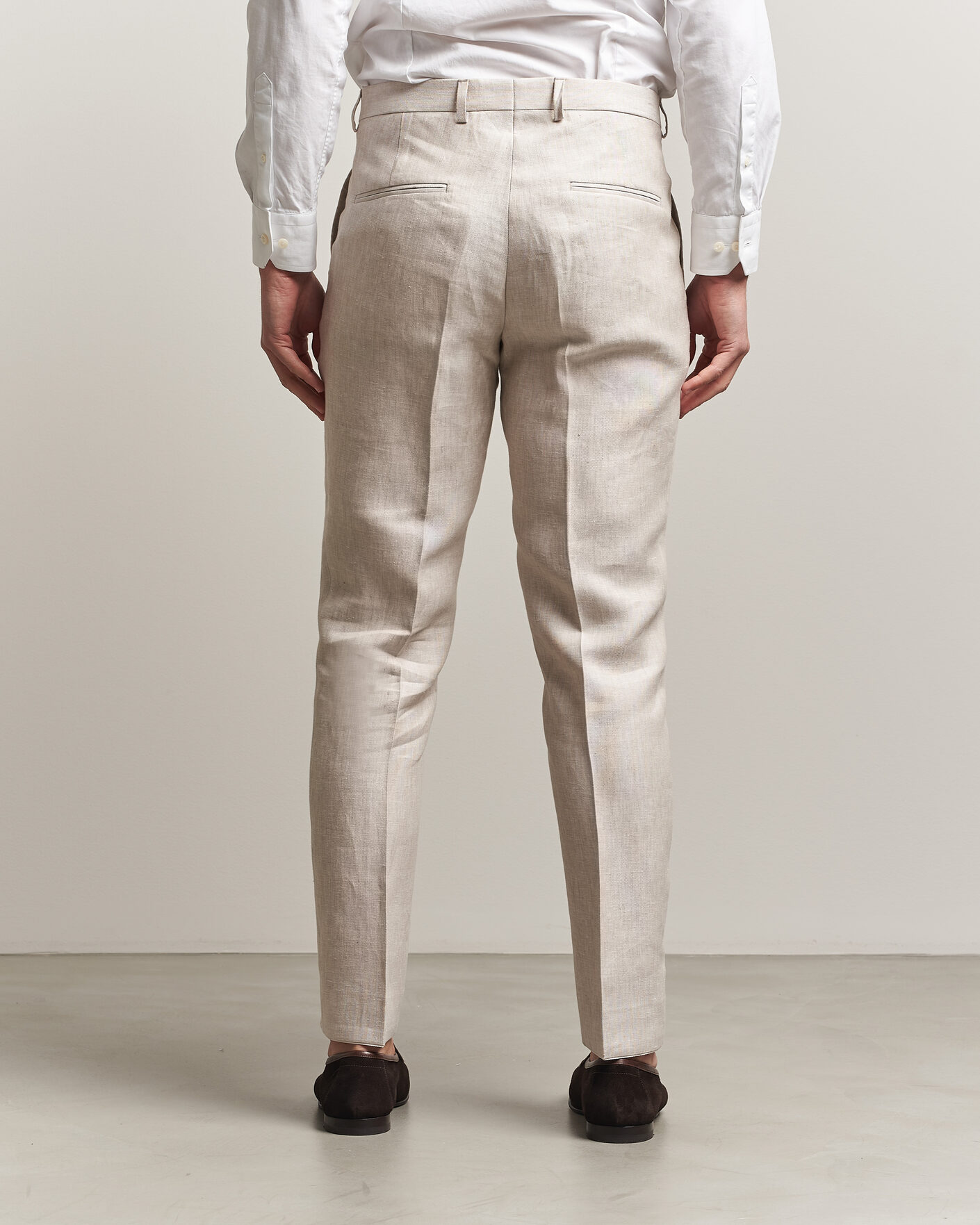 Herr | Byxor | Oscar Jacobson | Dandy Linen Trousers Off White