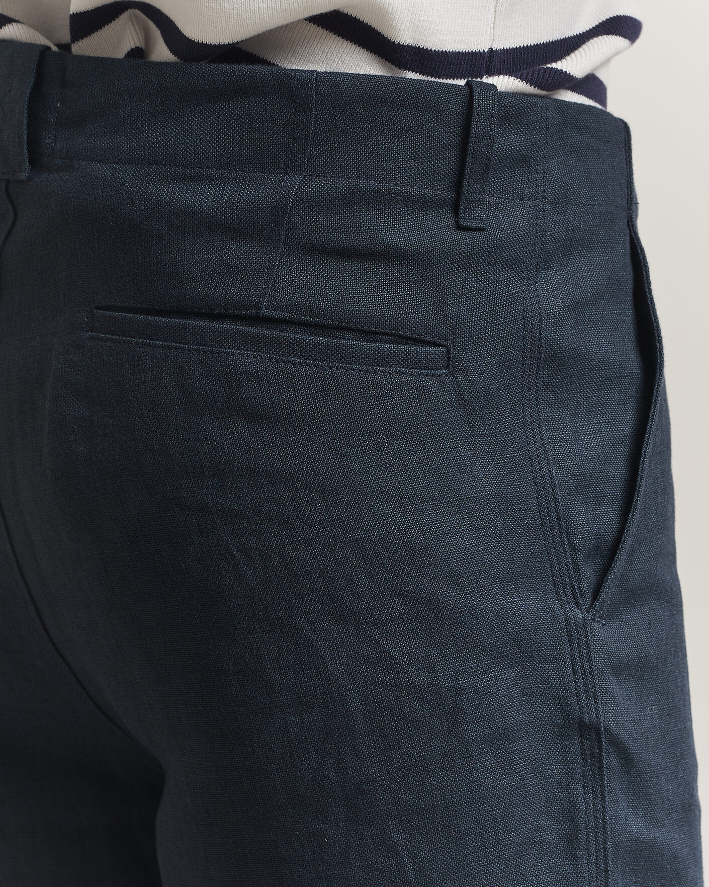 Herr | Shorts | Peregrine | Windsor Linen Shorts Navy Stripe
