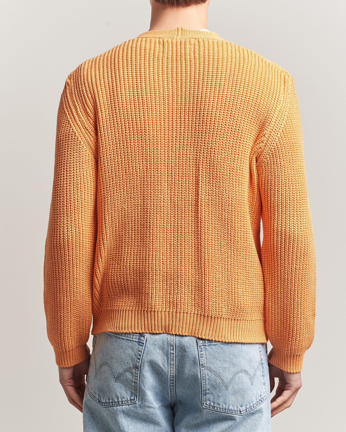 Herr | Tröjor | Peregrine | River Cotton Cardigan Apricot