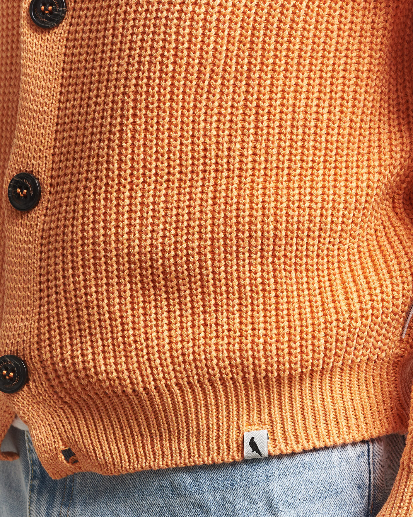 Herr | Tröjor | Peregrine | River Cotton Cardigan Apricot