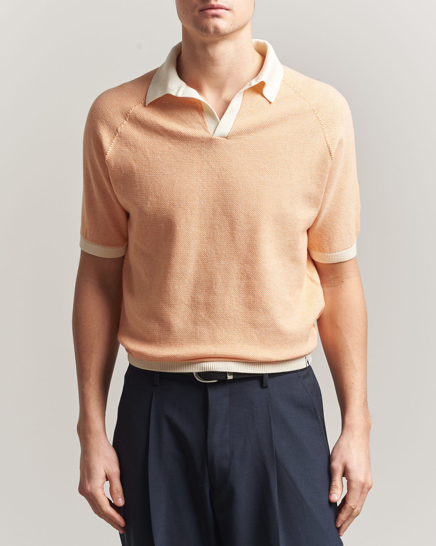 Herr | Pikéer | Peregrine | Lynton Cotton Polo Apricot