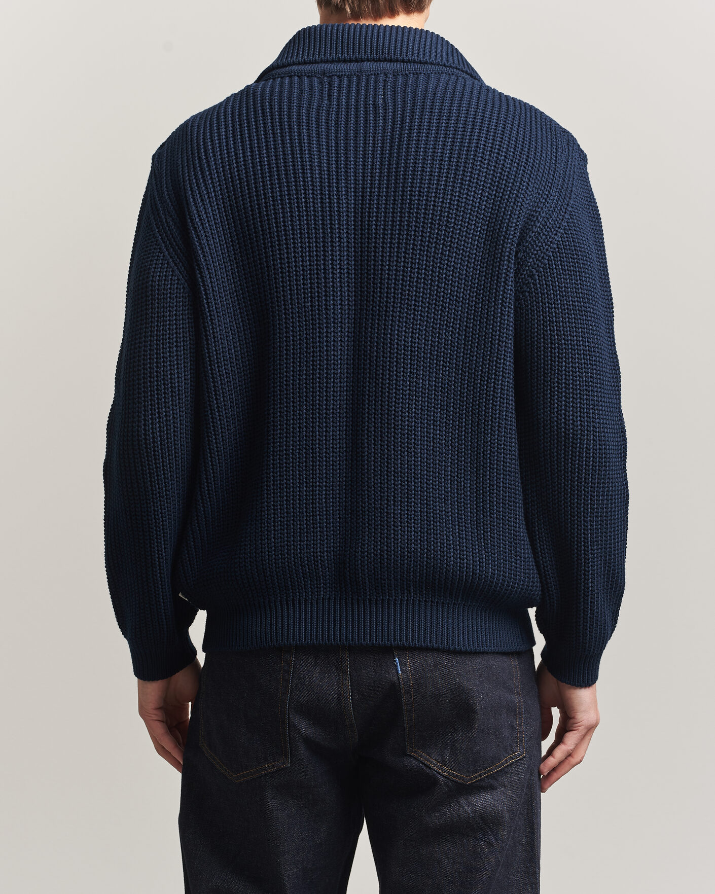 Herr | Tröjor | Peregrine | River Cotton Zip Cardigan Navy