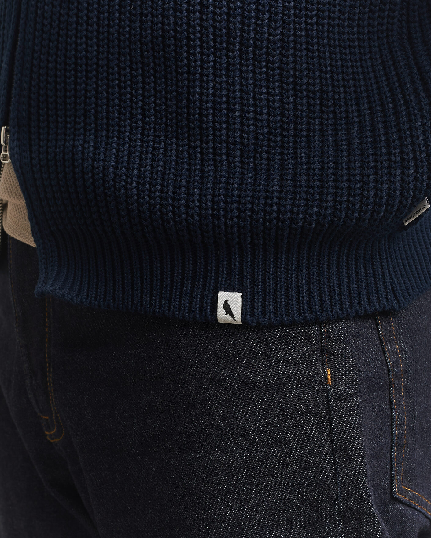 Herr | Tröjor | Peregrine | River Cotton Zip Cardigan Navy