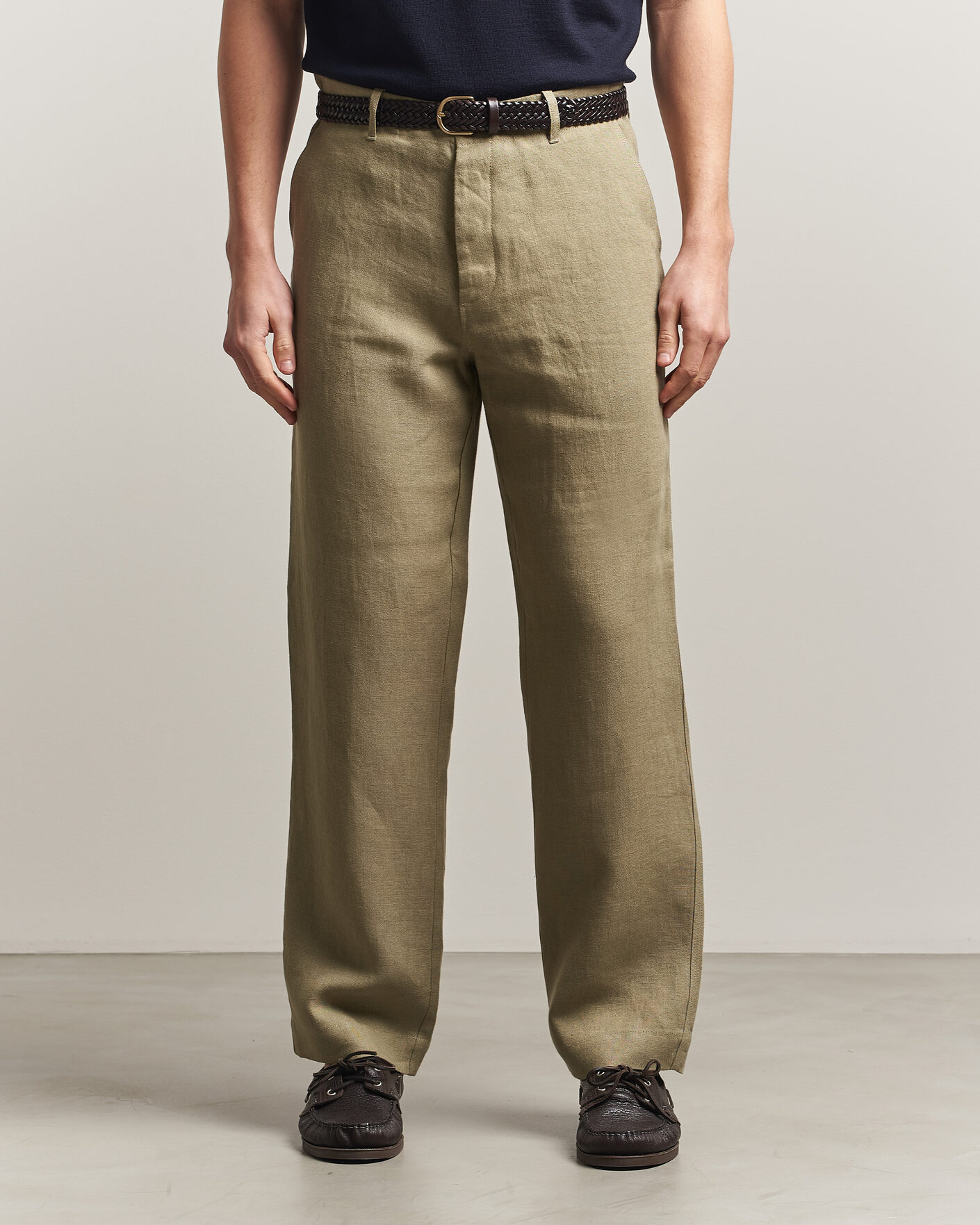 Herr | Byxor | Peregrine | Windsor Linen Trousers Sage