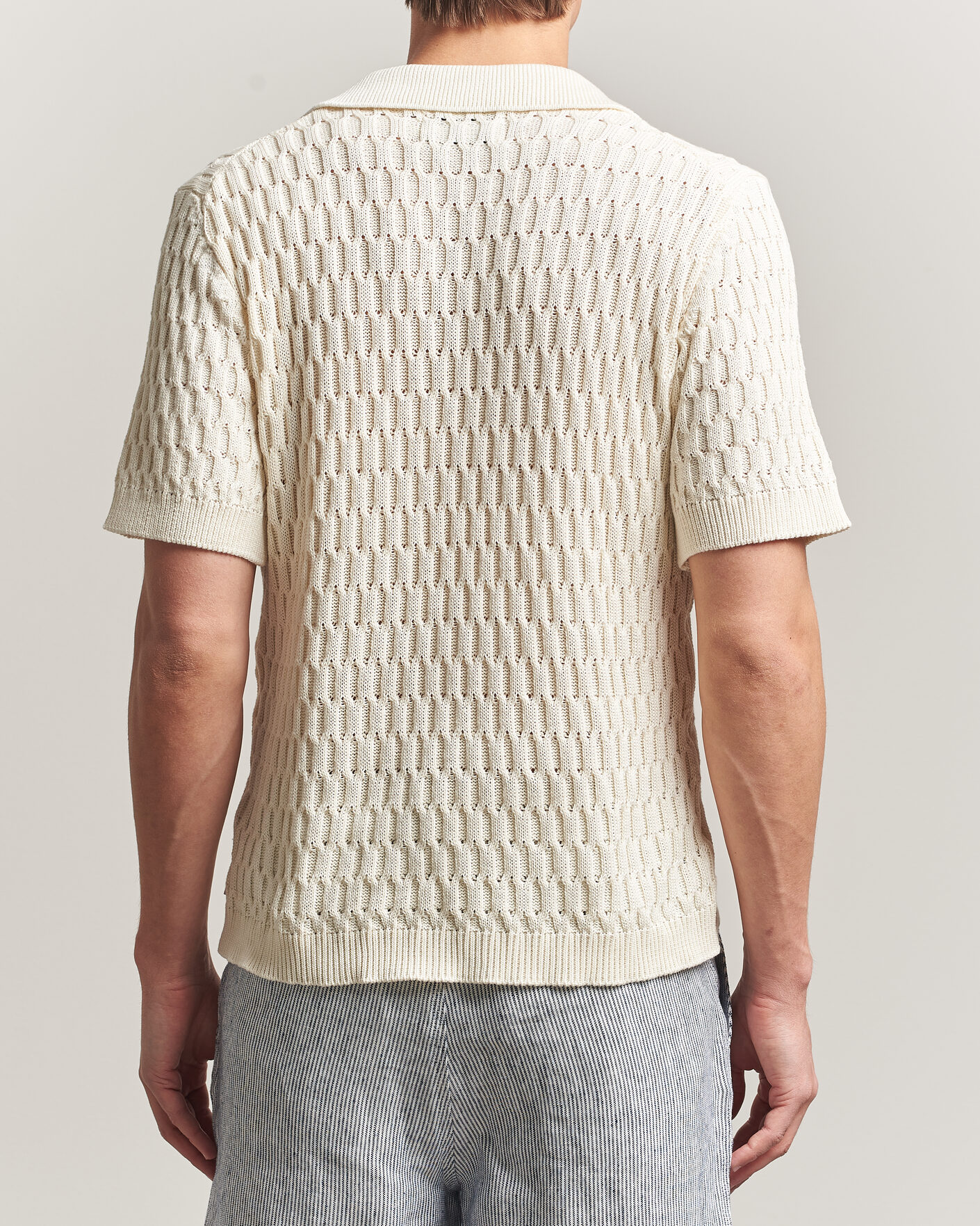 Herr | Pikéer | Peregrine | Cove Knitted Cotton Polo Shirt White