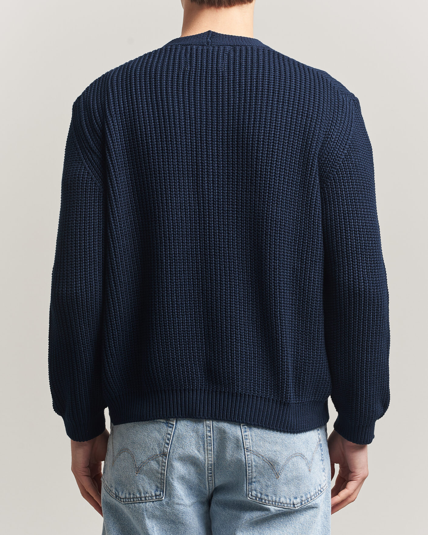 Herr | Tröjor | Peregrine | River Cotton Cardigan Navy