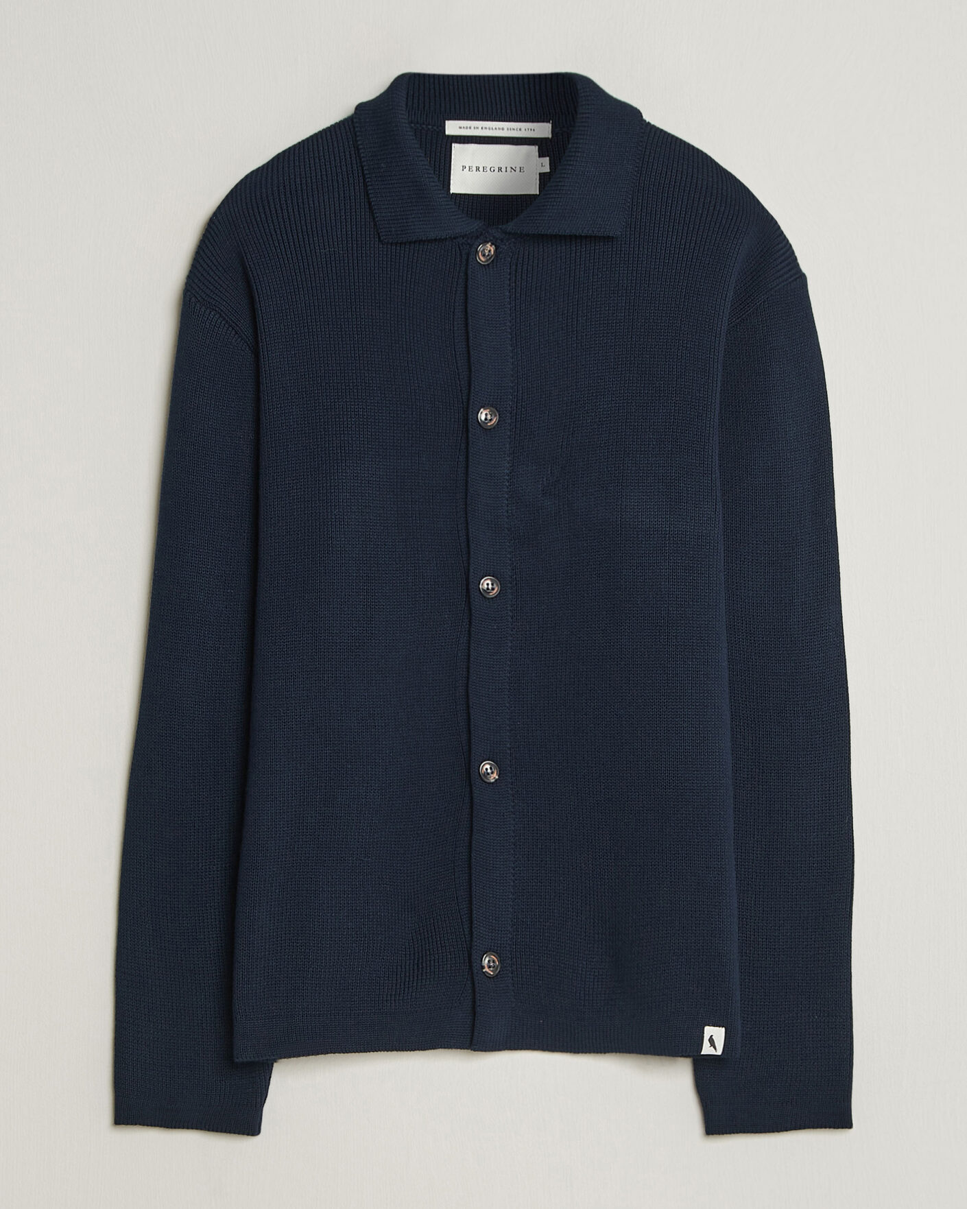 Herr | Tröjor | Peregrine | River Knitted Cotton Schacket Navy