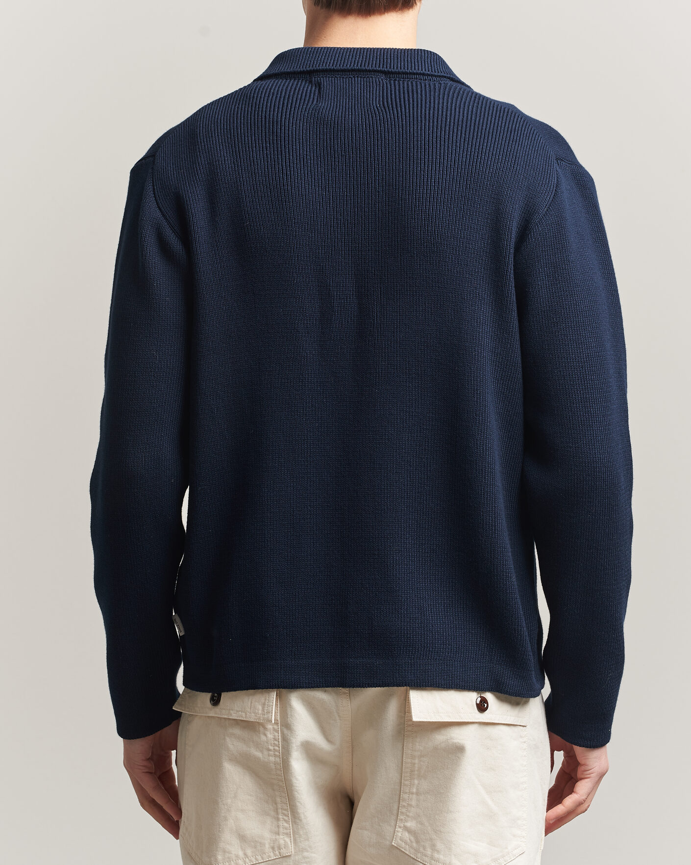 Herr | Tröjor | Peregrine | River Knitted Cotton Schacket Navy