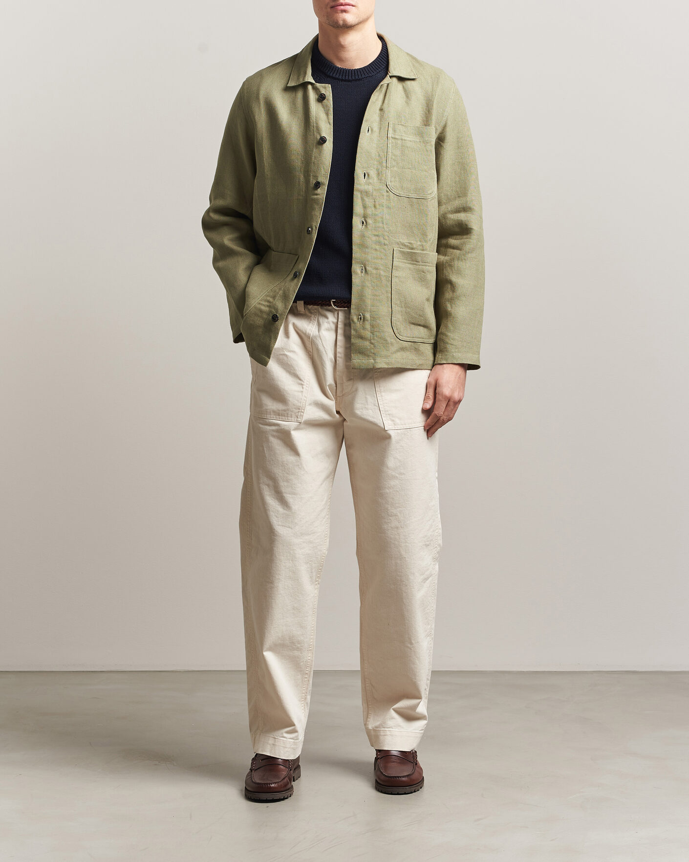 Herr | Skjortor | Peregrine | Windsor Linen Shacket Khaki