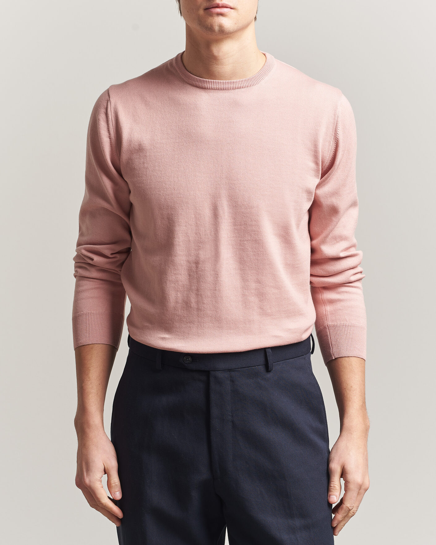 Herr | Tröjor | Morgano | Supersoft Egyptian Cotton Crew Neck Soft Pink