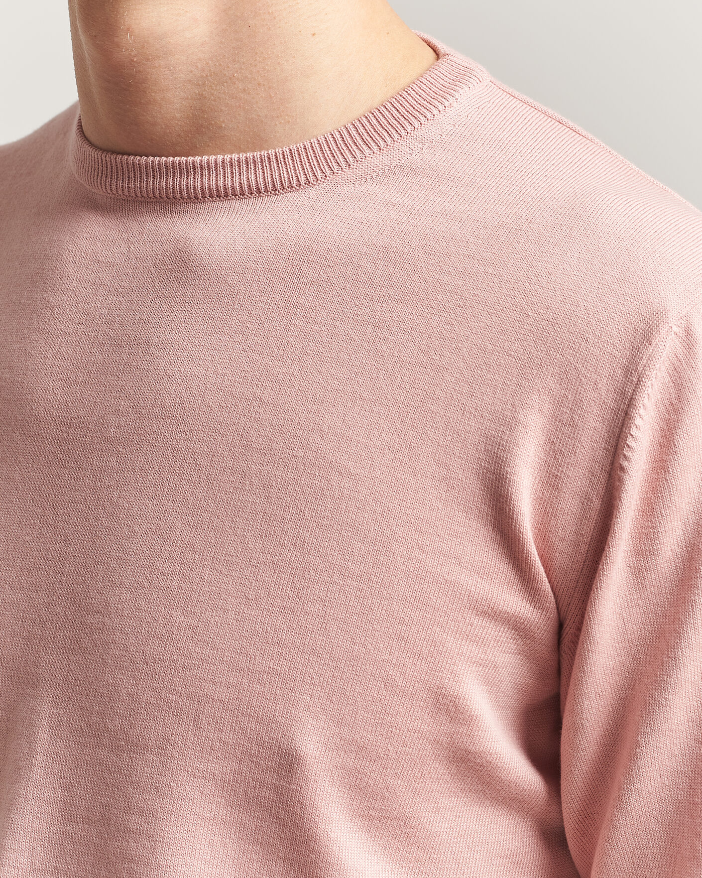 Herr | Tröjor | Morgano | Supersoft Egyptian Cotton Crew Neck Soft Pink