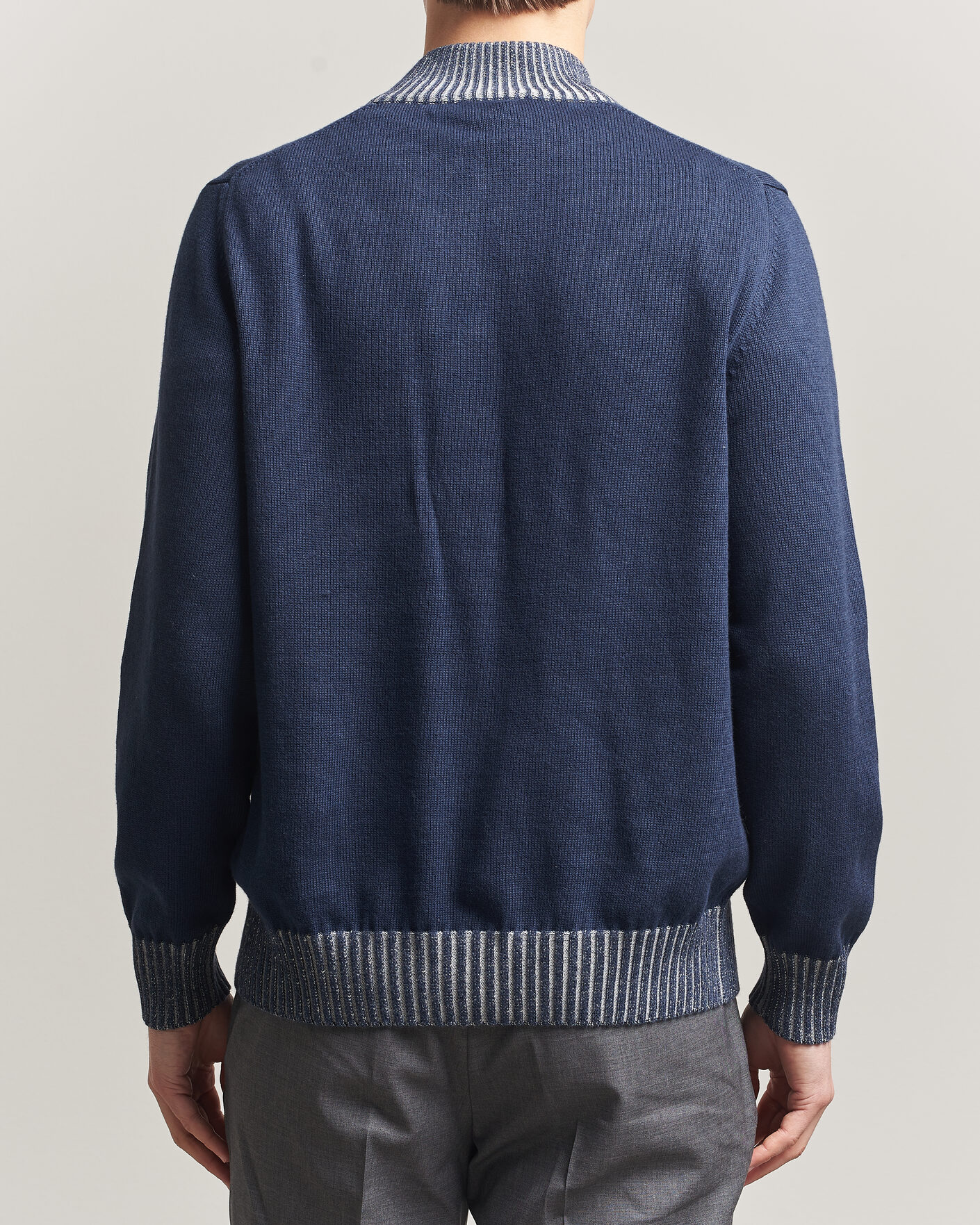 Herr | Tröjor | Morgano | Cotton/Cashmere Knitted Cardigan Navy