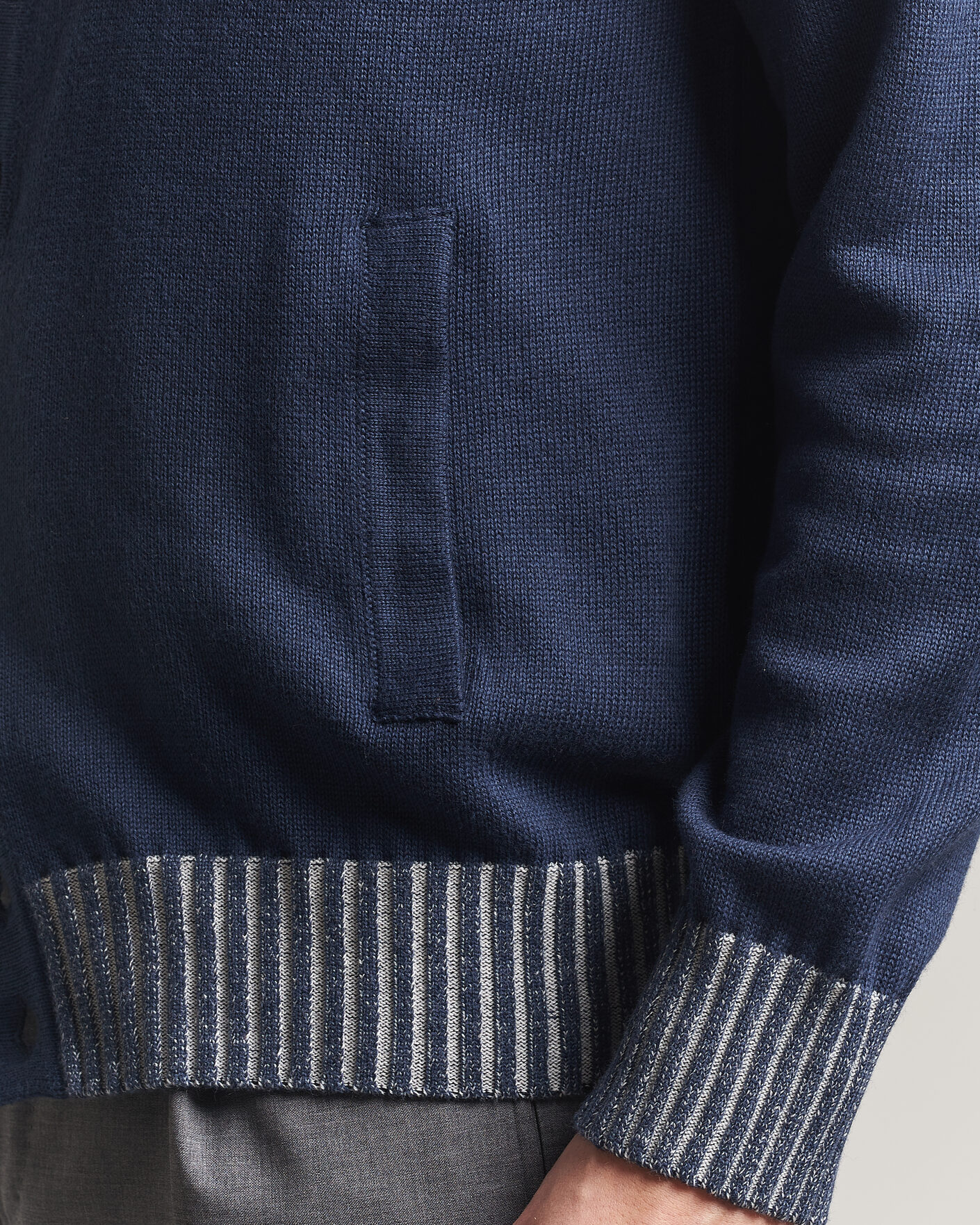 Herr | Tröjor | Morgano | Cotton/Cashmere Knitted Cardigan Navy