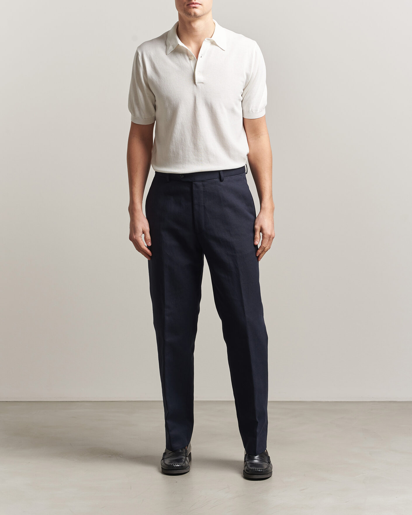 Herr | Pikéer | Morgano | Knitted Cotton Crepe Polo Latte