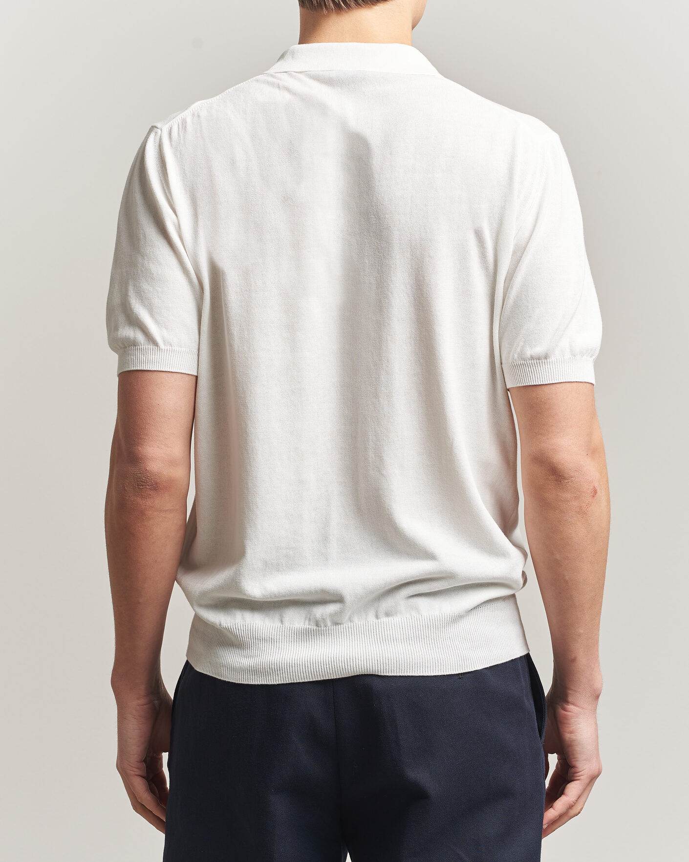Herr | Pikéer | Morgano | Knitted Cotton Crepe Polo Latte