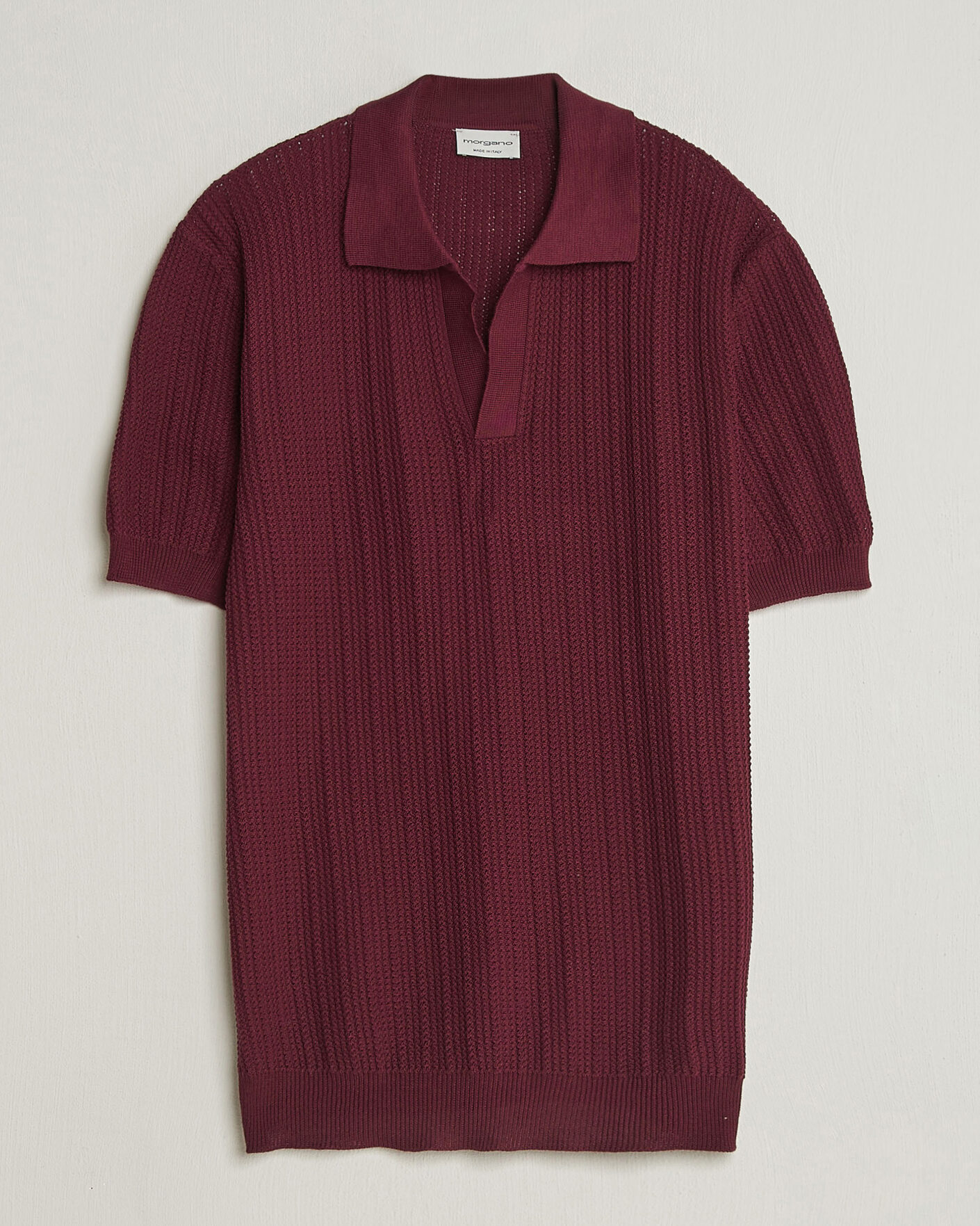 Herr | Pikéer | Morgano | Structured Knitted Polo Burgundy
