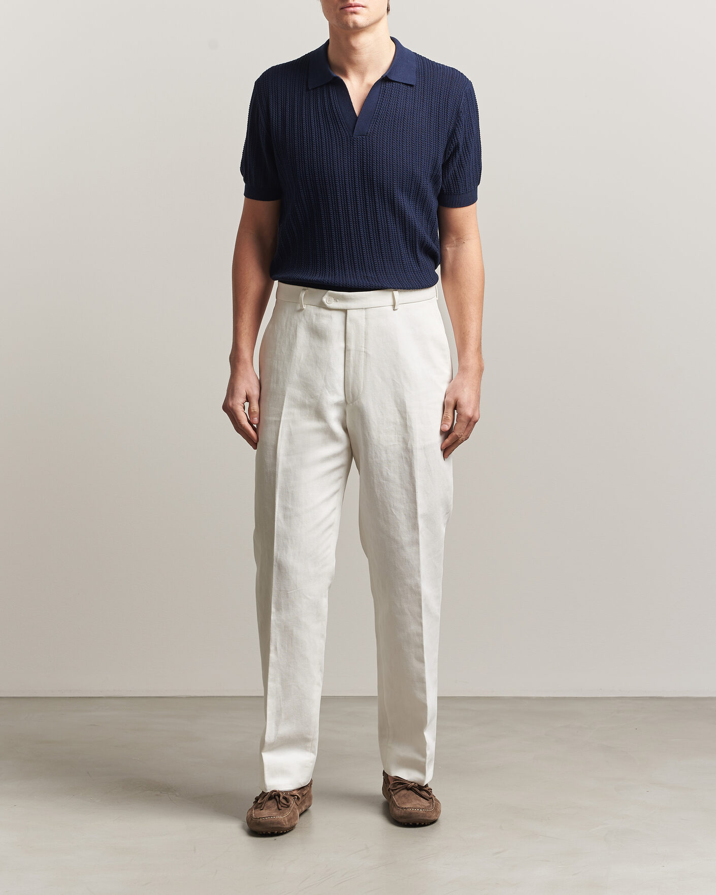 Herr | Pikéer | Morgano | Structured Knitted Polo Navy