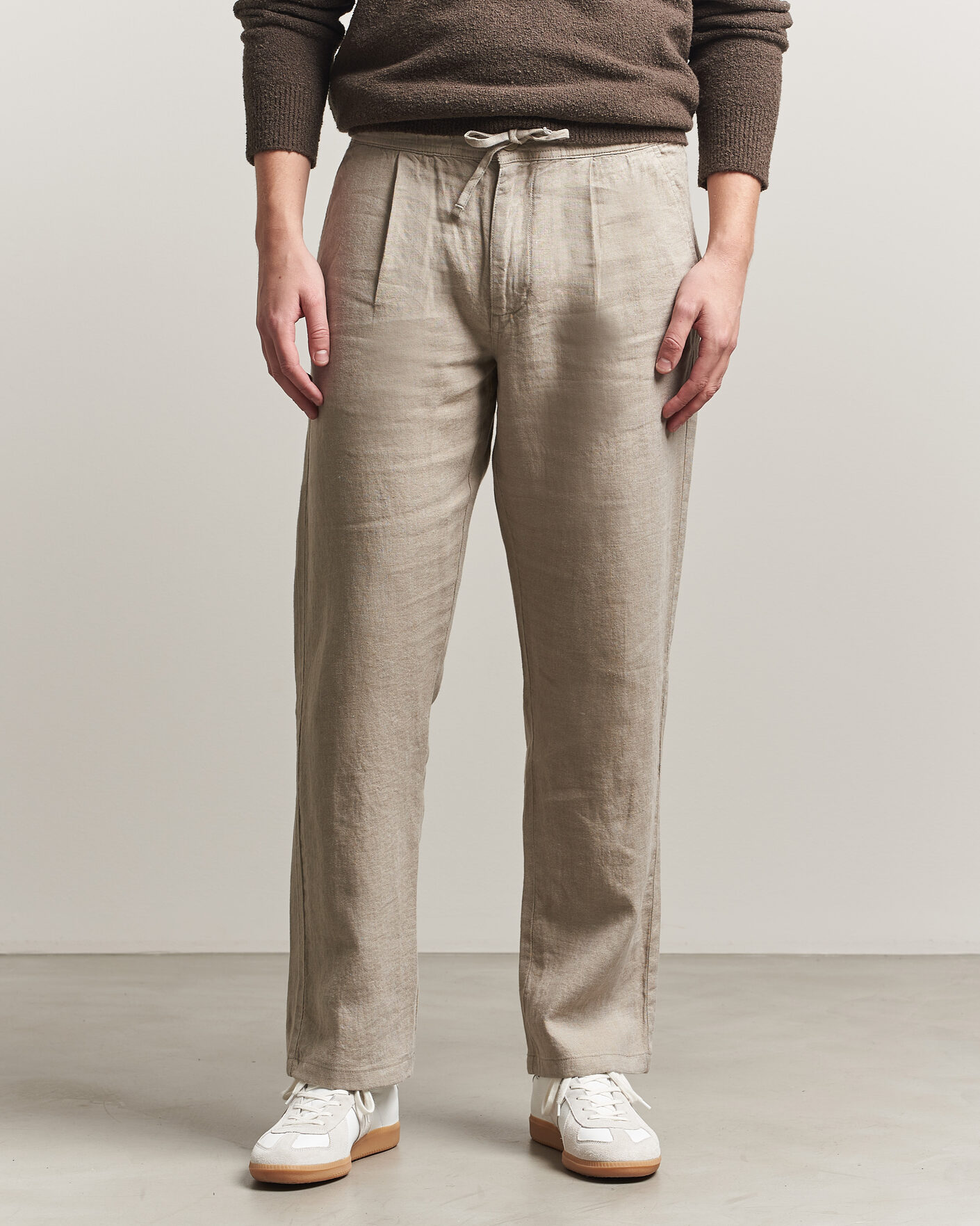 Herr | Byxor | KnowledgeCotton Apparel | Loose Linen Pants Twill