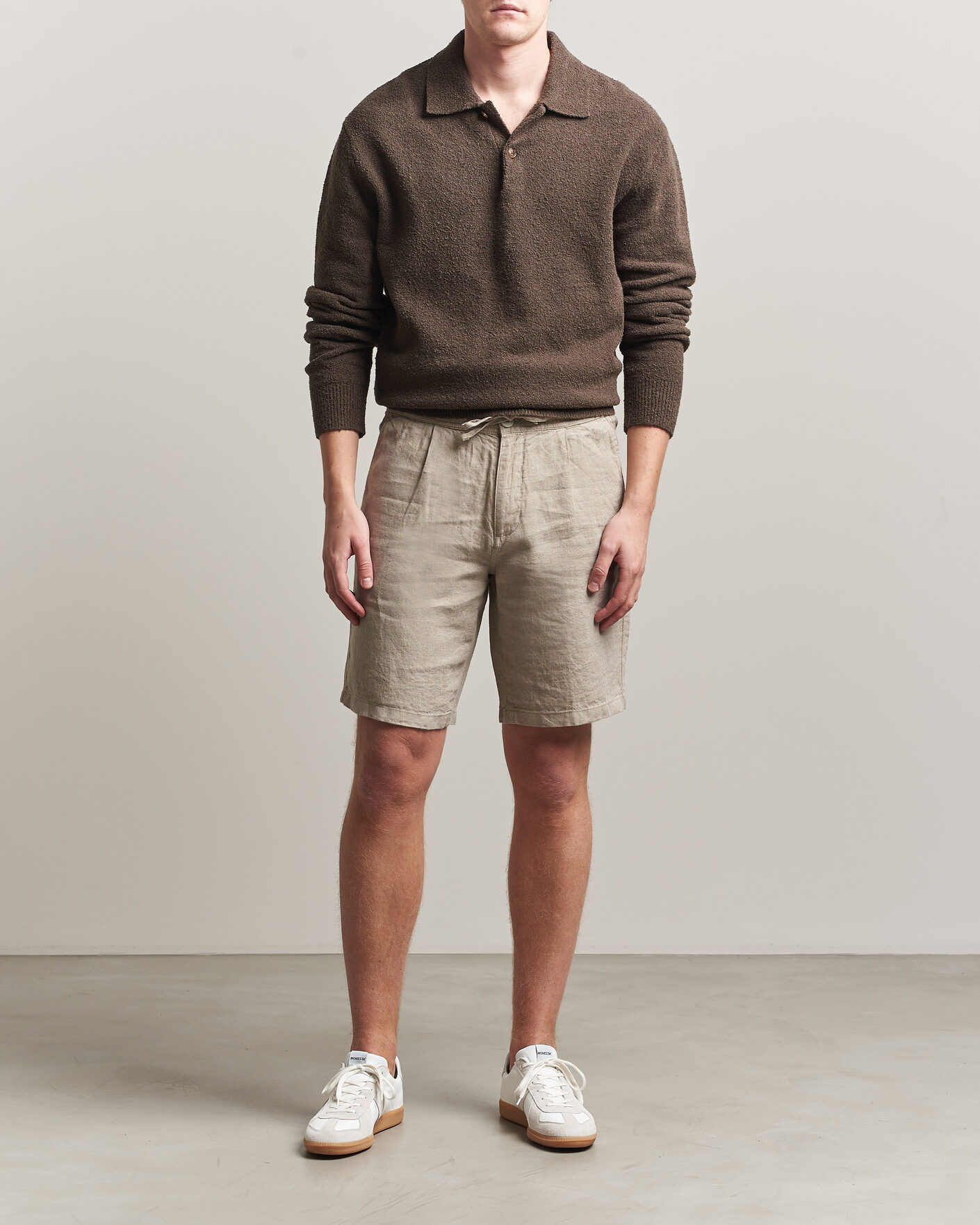 Herr | Shorts | KnowledgeCotton Apparel | Loose Linen Shorts Twill