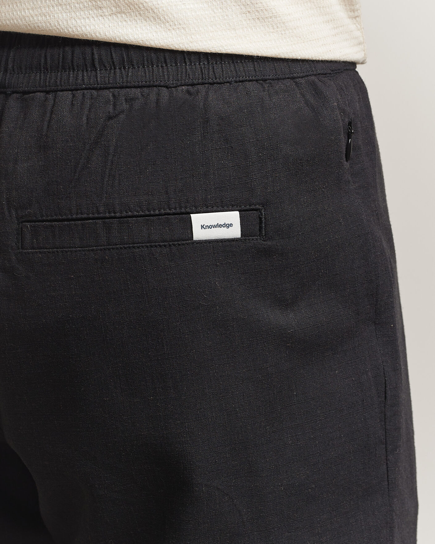Herr | Shorts | KnowledgeCotton Apparel | Loose Linen/Viscose Shorts Black