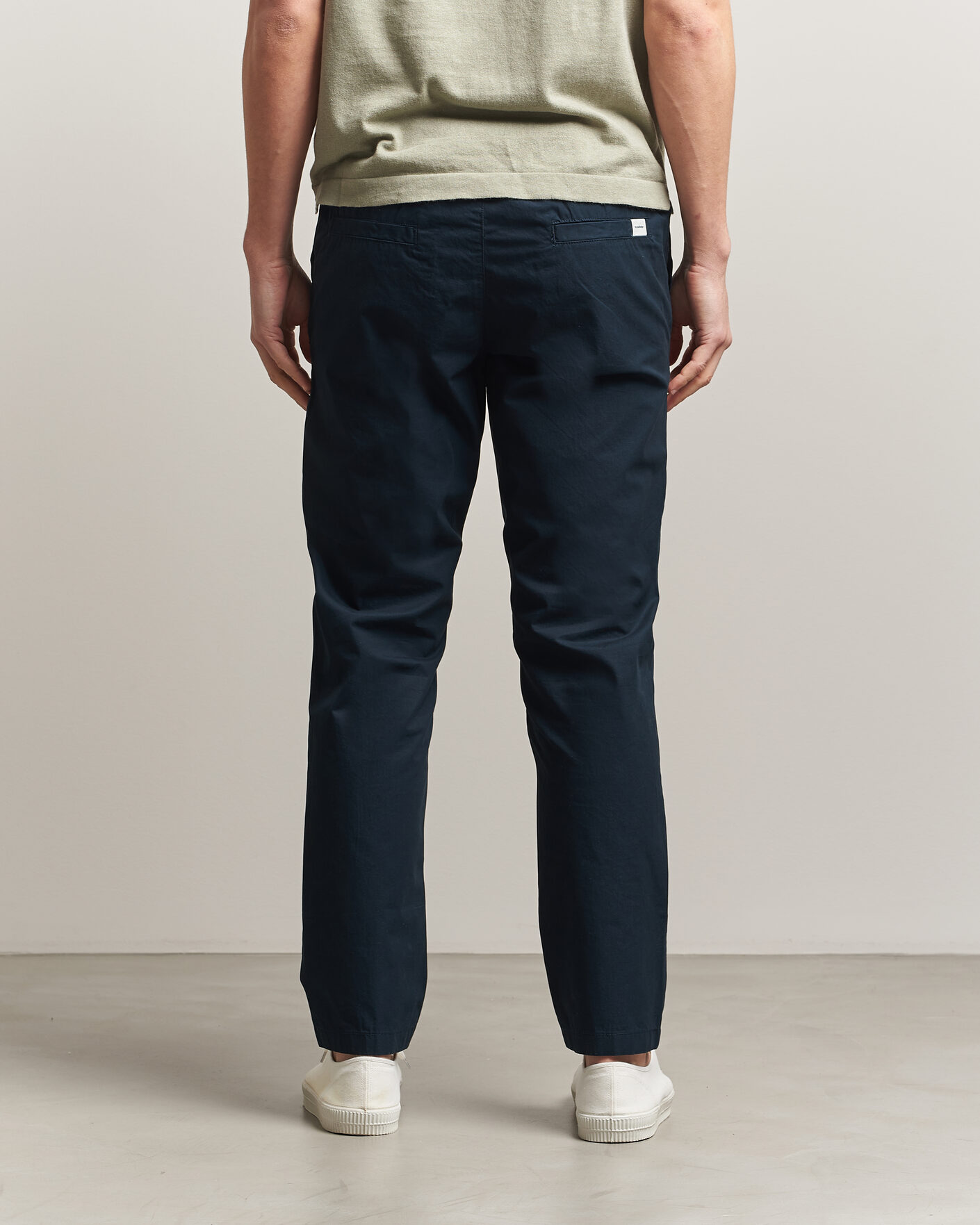 Herr | Byxor | KnowledgeCotton Apparel | Tim Tapered Cotton Stretch Pants Total Eclipse
