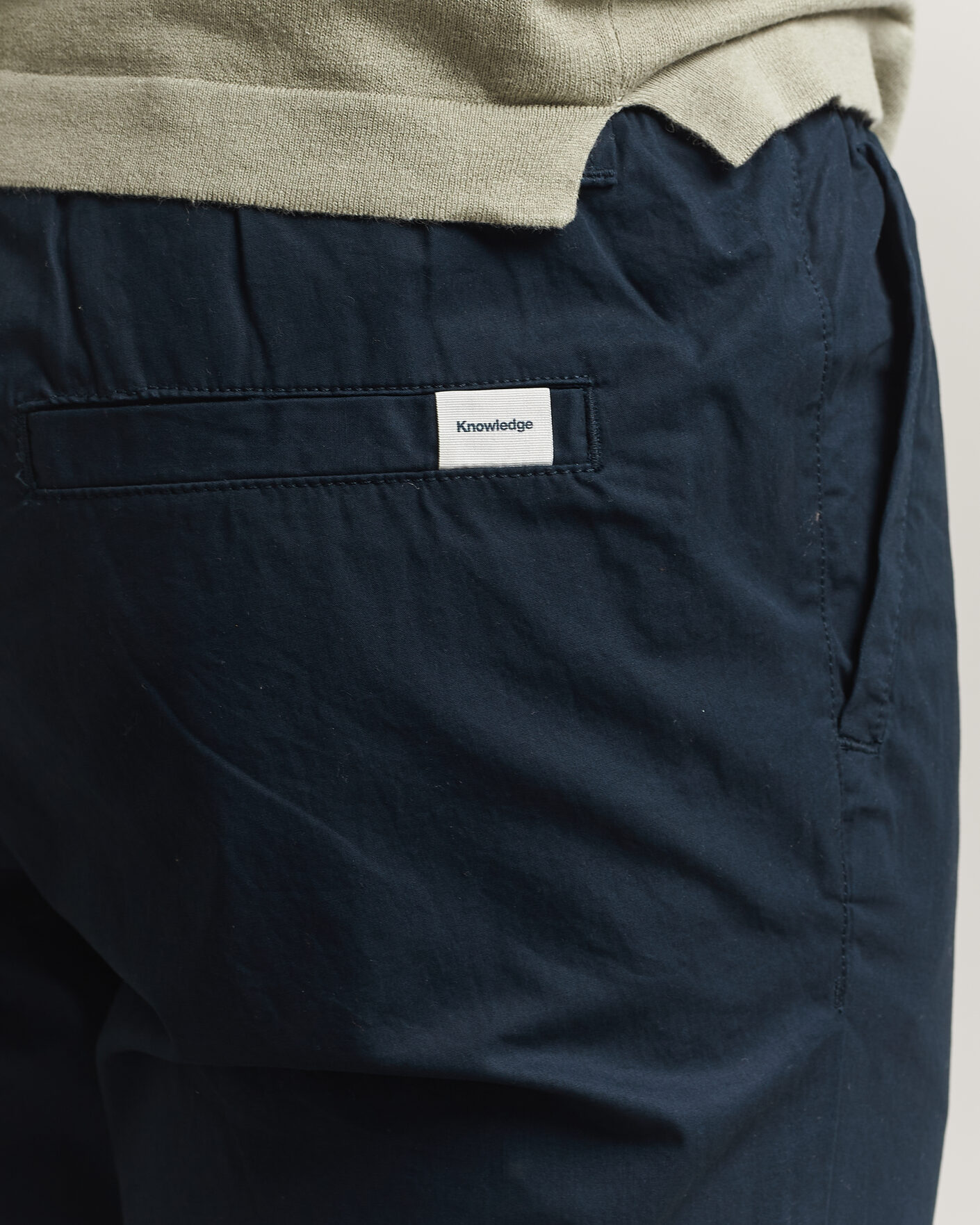 Herr | Byxor | KnowledgeCotton Apparel | Tim Tapered Cotton Stretch Pants Total Eclipse