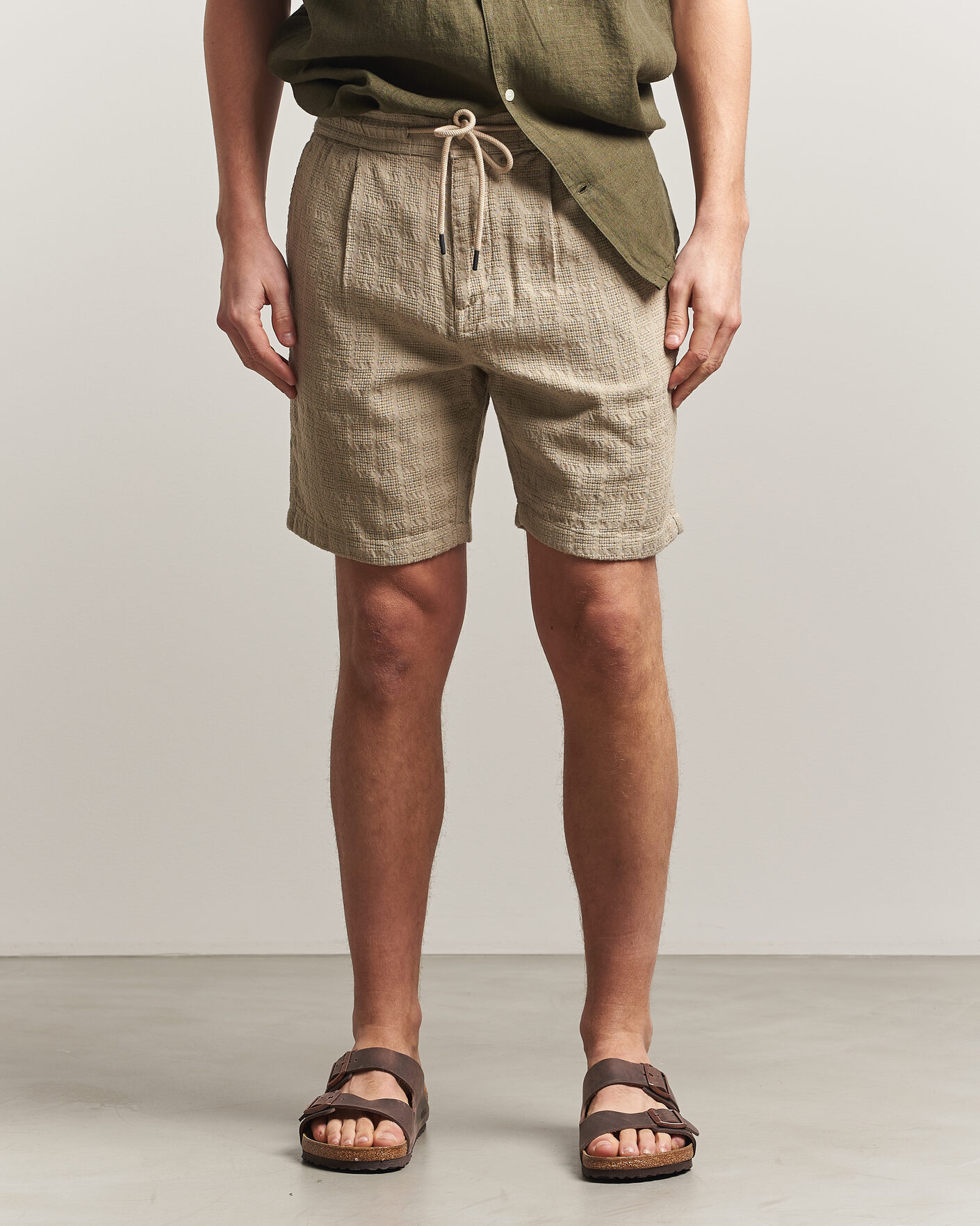 Herr | Shorts | KnowledgeCotton Apparel | Structured Cotton Dobby Shorts Twill