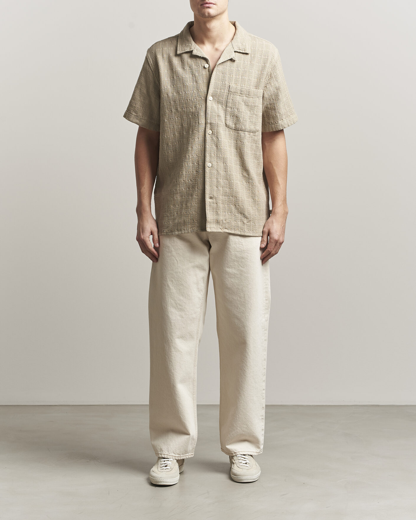 Herr | Skjortor | KnowledgeCotton Apparel | Structured Cotton Dobby Shirt Twill