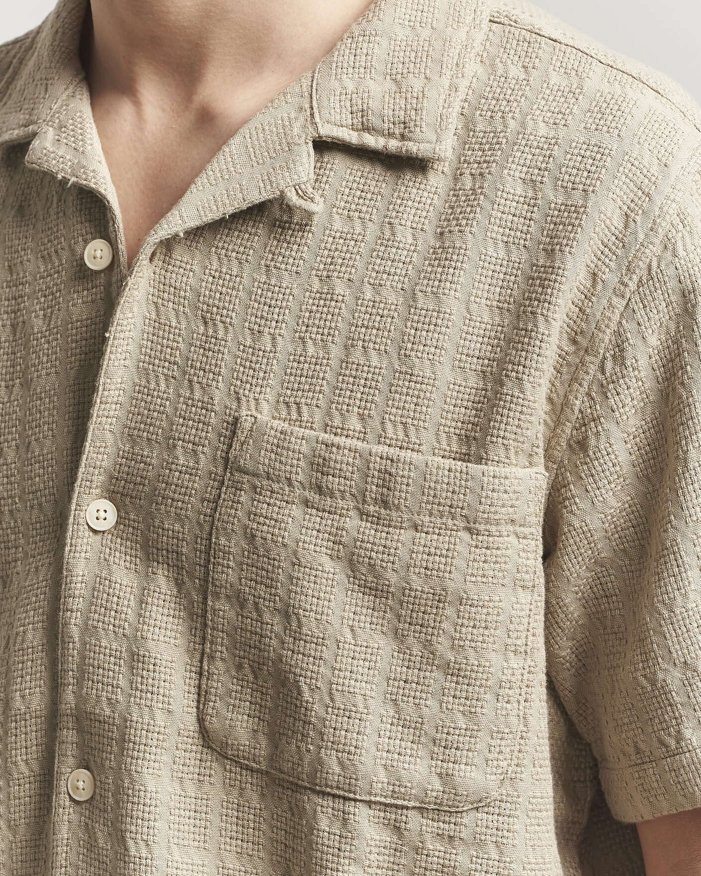 Herr | Skjortor | KnowledgeCotton Apparel | Structured Cotton Dobby Shirt Twill