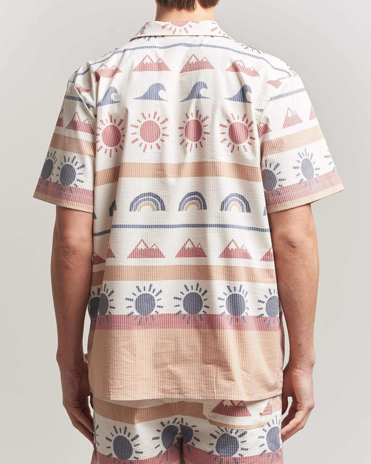 Herr | Skjortor | KnowledgeCotton Apparel | Relaxed Printed AOP Short Sleeve Shirt Multi