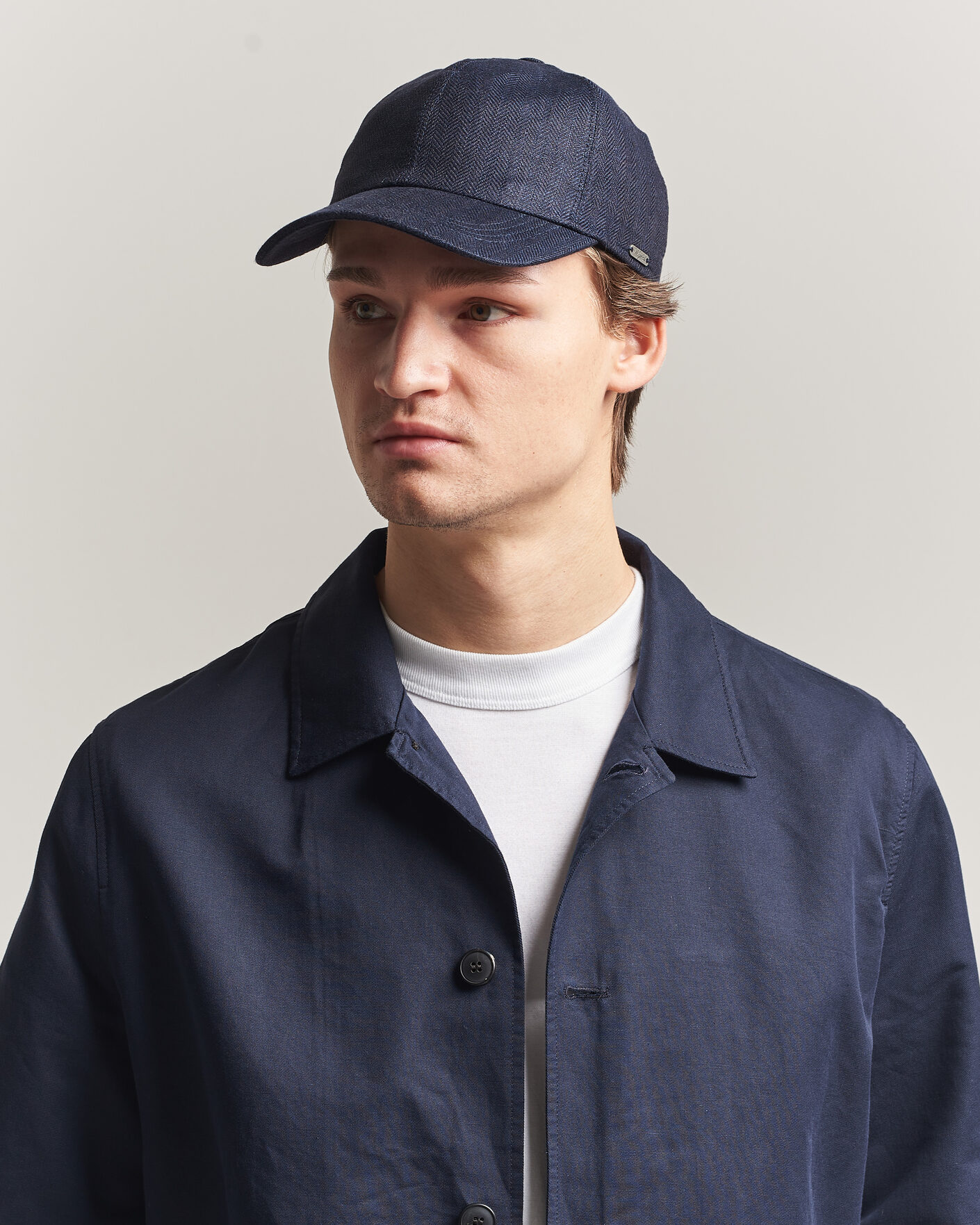 Herr | Hattar & kepsar | Wigéns | Baseball Linen Herringbone Cap Navy