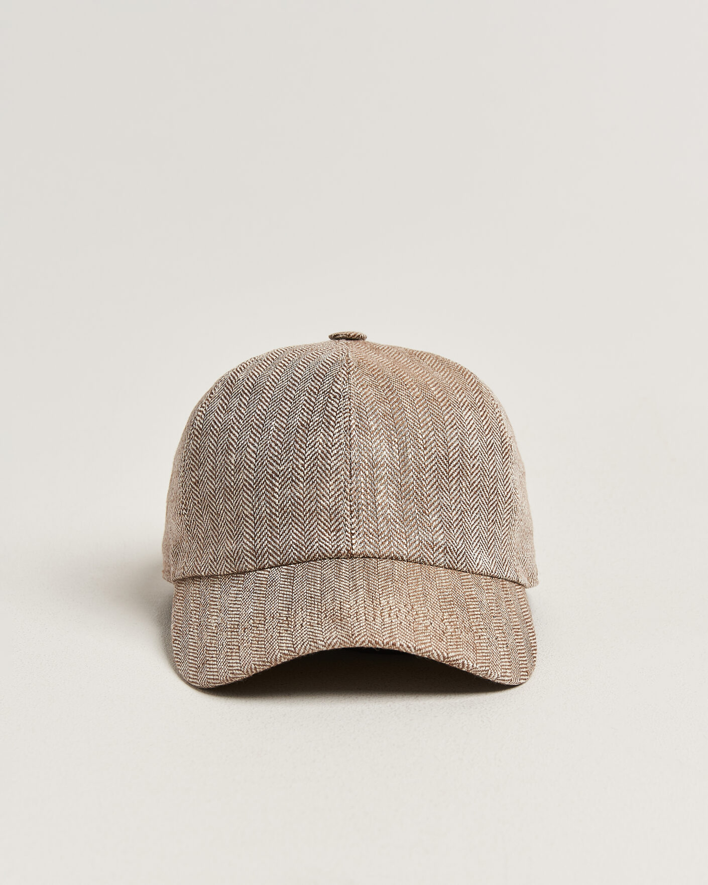 Herr | Hattar & kepsar | Wigéns | Baseball Linen Herringbone Cap Brown