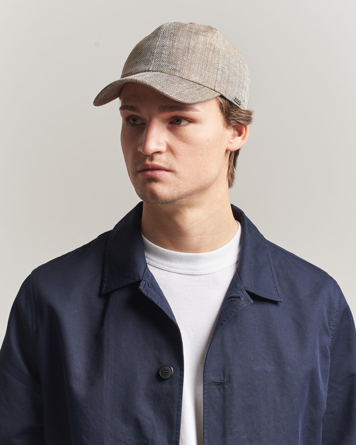 Herr | Hattar & kepsar | Wigéns | Baseball Linen Herringbone Cap Brown