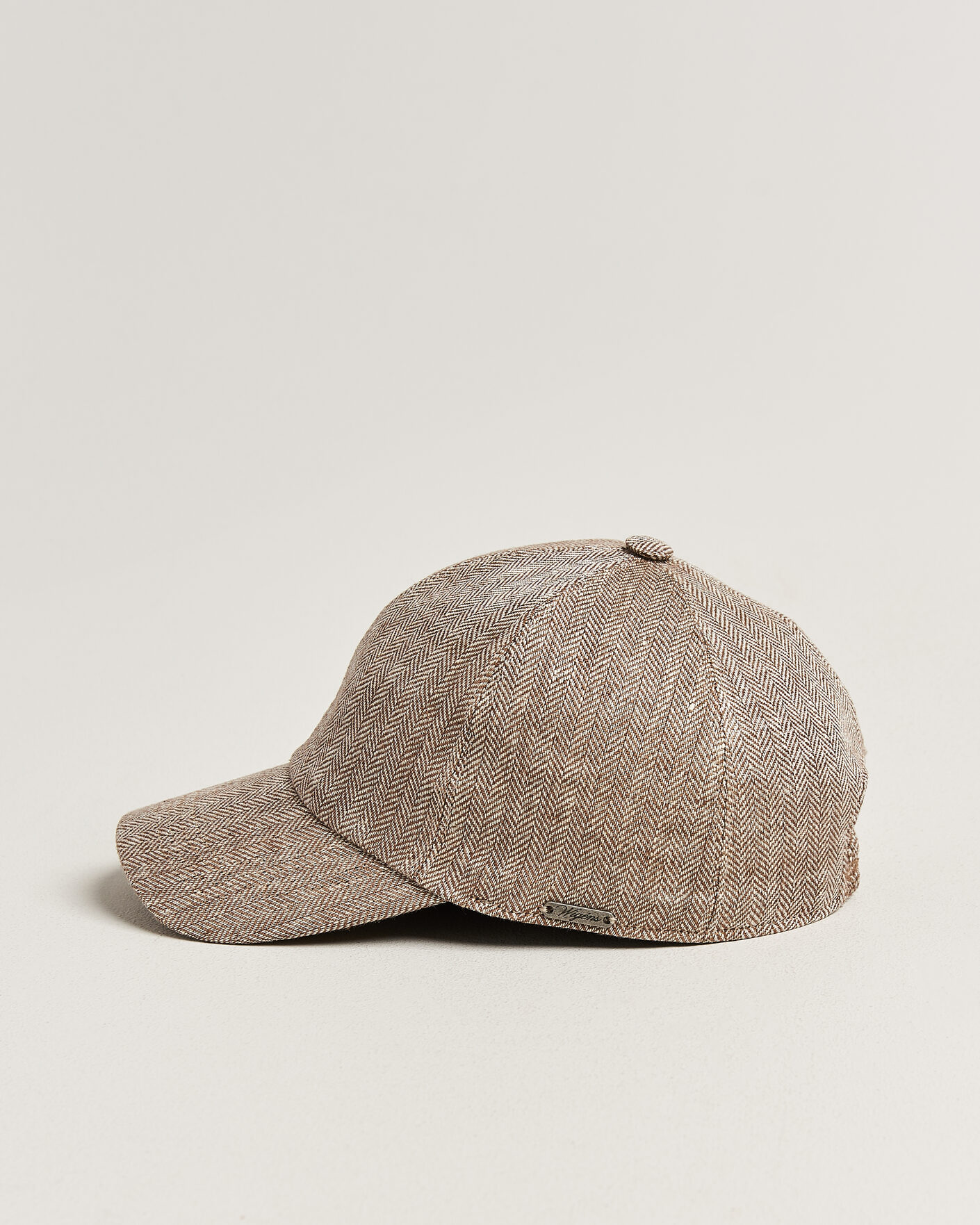 Herr | Hattar & kepsar | Wigéns | Baseball Linen Herringbone Cap Brown